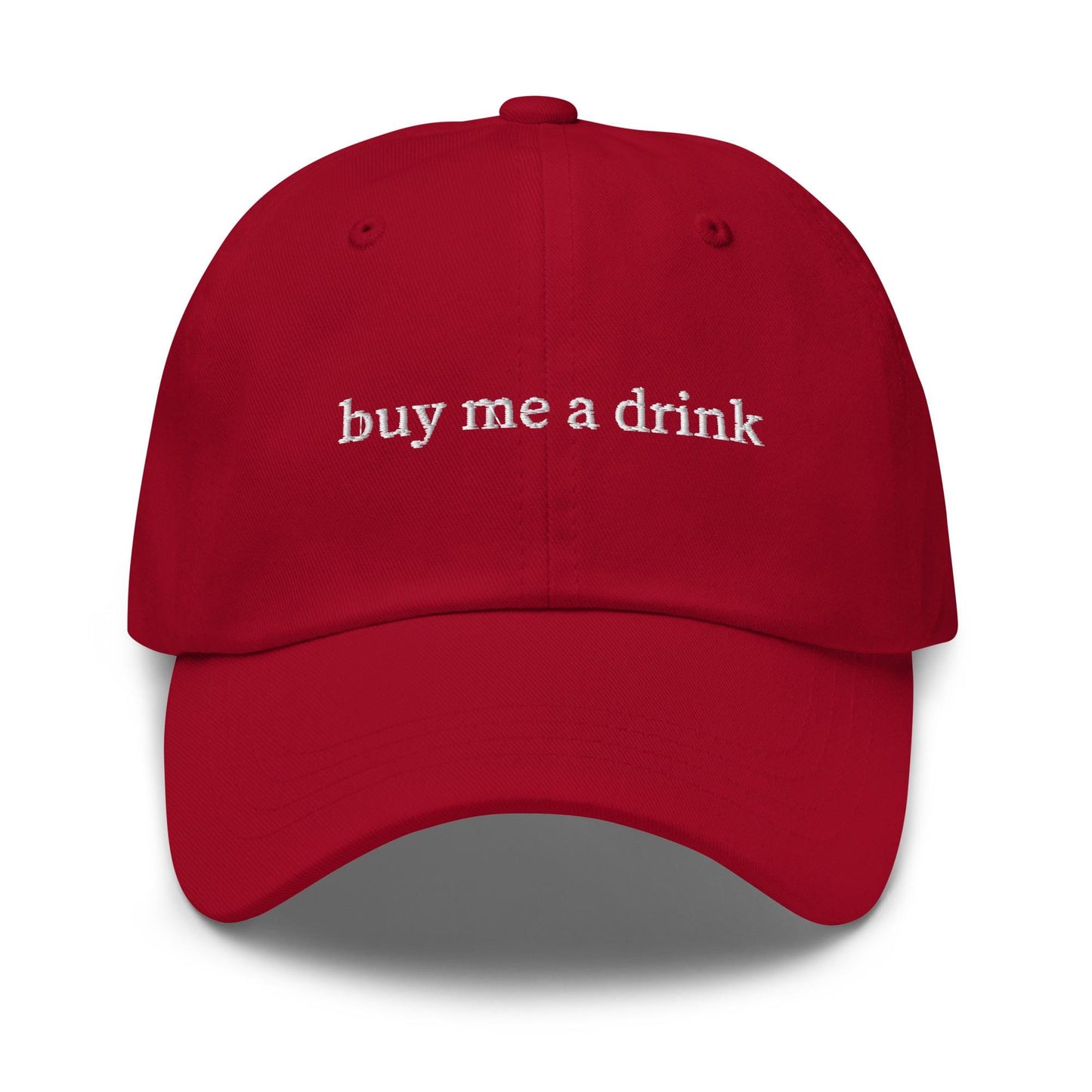 Buy Me a Drink Dad Hat – Flirty Embroidered Cotton Cap for Going Out, Bachelorettes, or Gifting