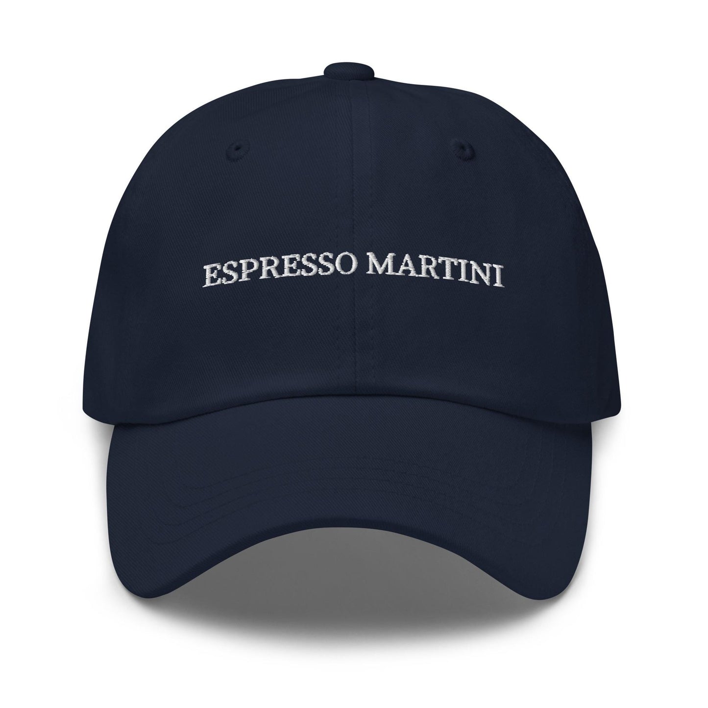 Espresso Martini Dad Hat – Bold Serif Embroidered Cotton Cap for Brunch, Bachelorettes, or Gifting