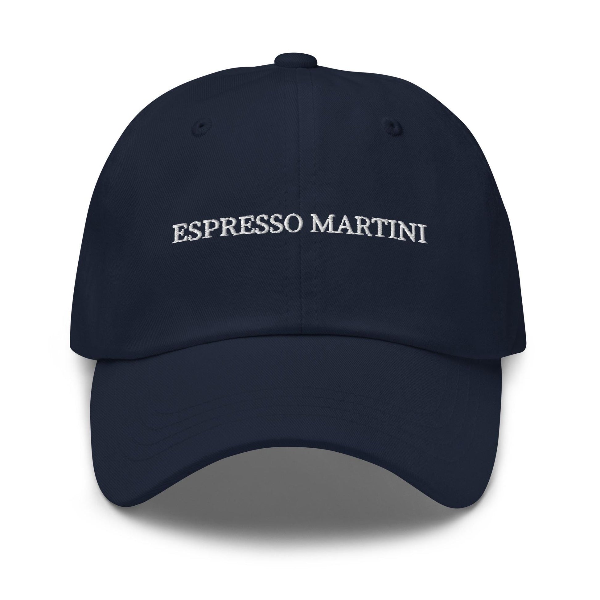 Espresso Martini Dad Hat – Bold Serif Embroidered Cotton Cap for Brunch, Bachelorettes, or Gifting