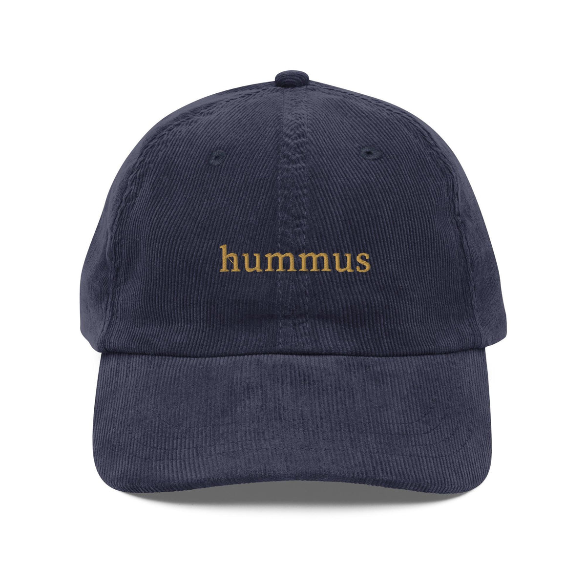 Hummus – Embroidered Corduroy Hat for Foodies & Snack Queens – Vintage Cap with Custom Thread Options