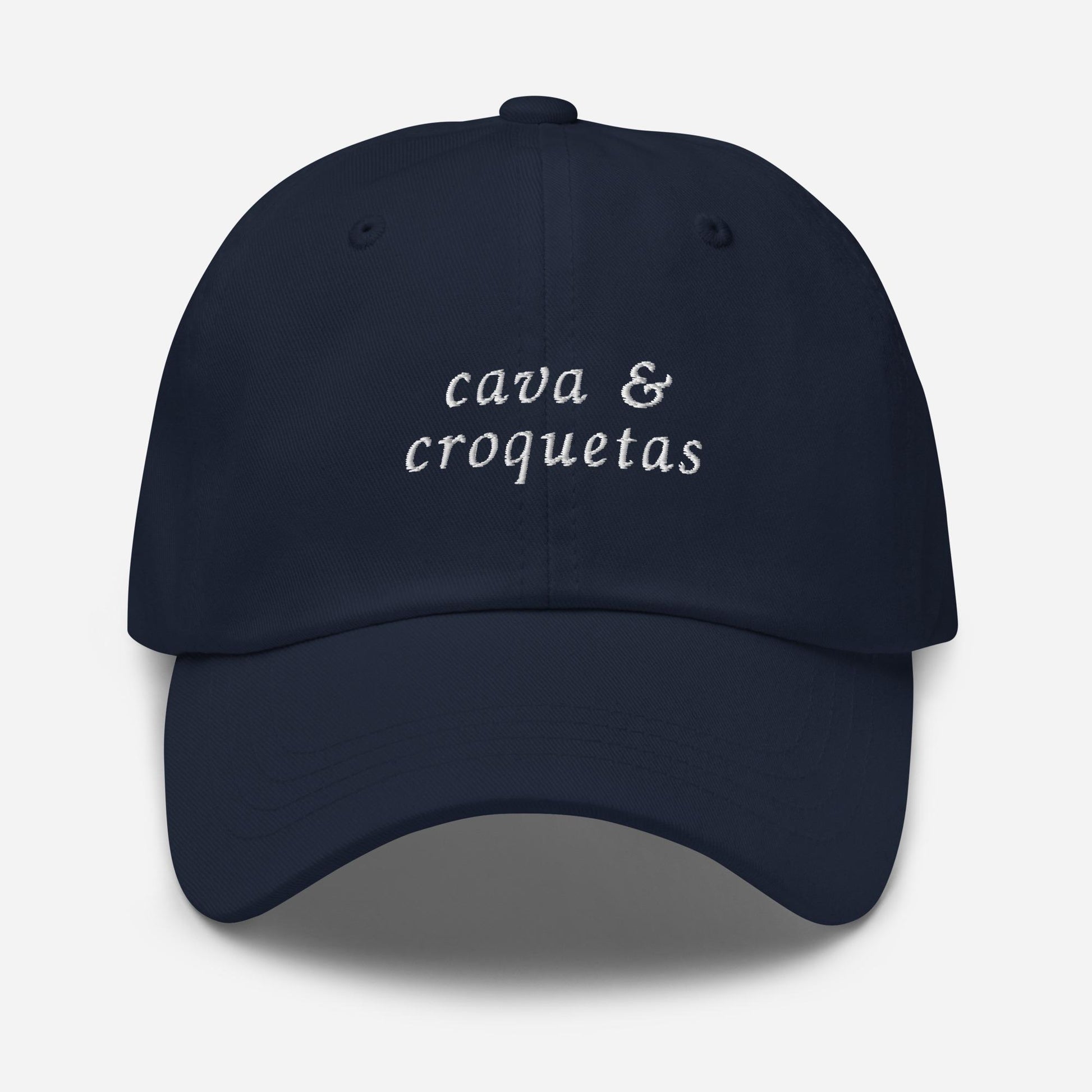 Cava & Croquetas – Embroidered Tapas Hat, Spanish Food Dad Cap, Custom Thread Colors