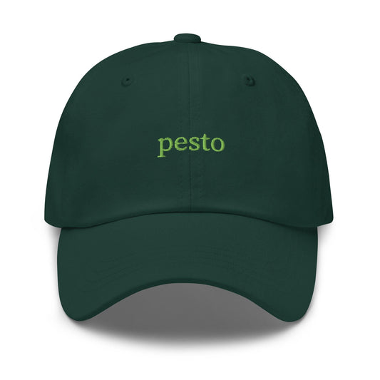 Pesto – Embroidered Denim Dad Hat for Pasta Lovers, Foodie Icons & Sauce Enthusiasts