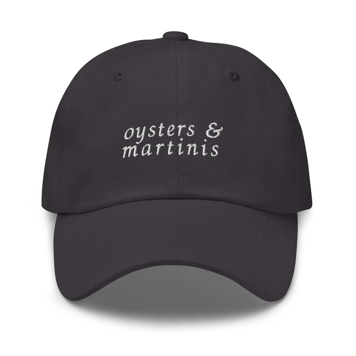 Oysters and Martinis – Embroidered Dad Hat for Raw Bar Lovers & Cocktail Fans, Minimalist Cotton Cap