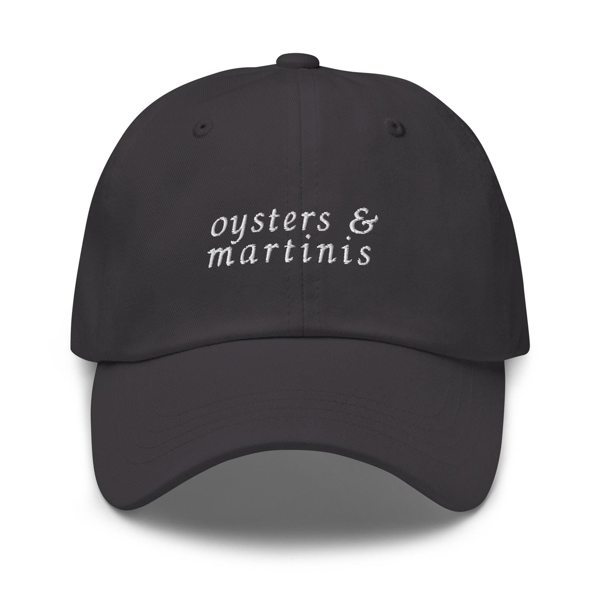 Oysters and Martinis – Embroidered Dad Hat for Raw Bar Lovers & Cocktail Fans, Minimalist Cotton Cap