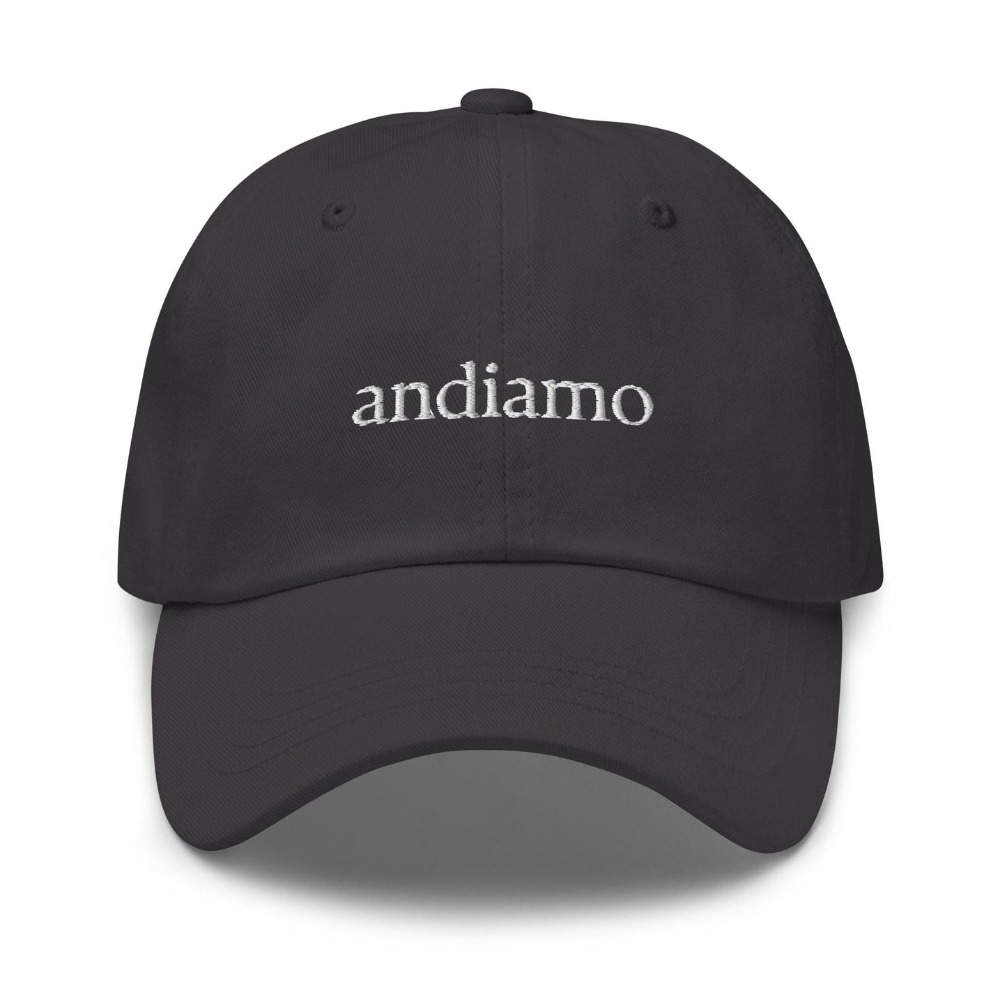 Andiamo hat - Italian Sayings - Gift for Italian Travel Lovers - Cotton embroidered Hat - Multiple Colors