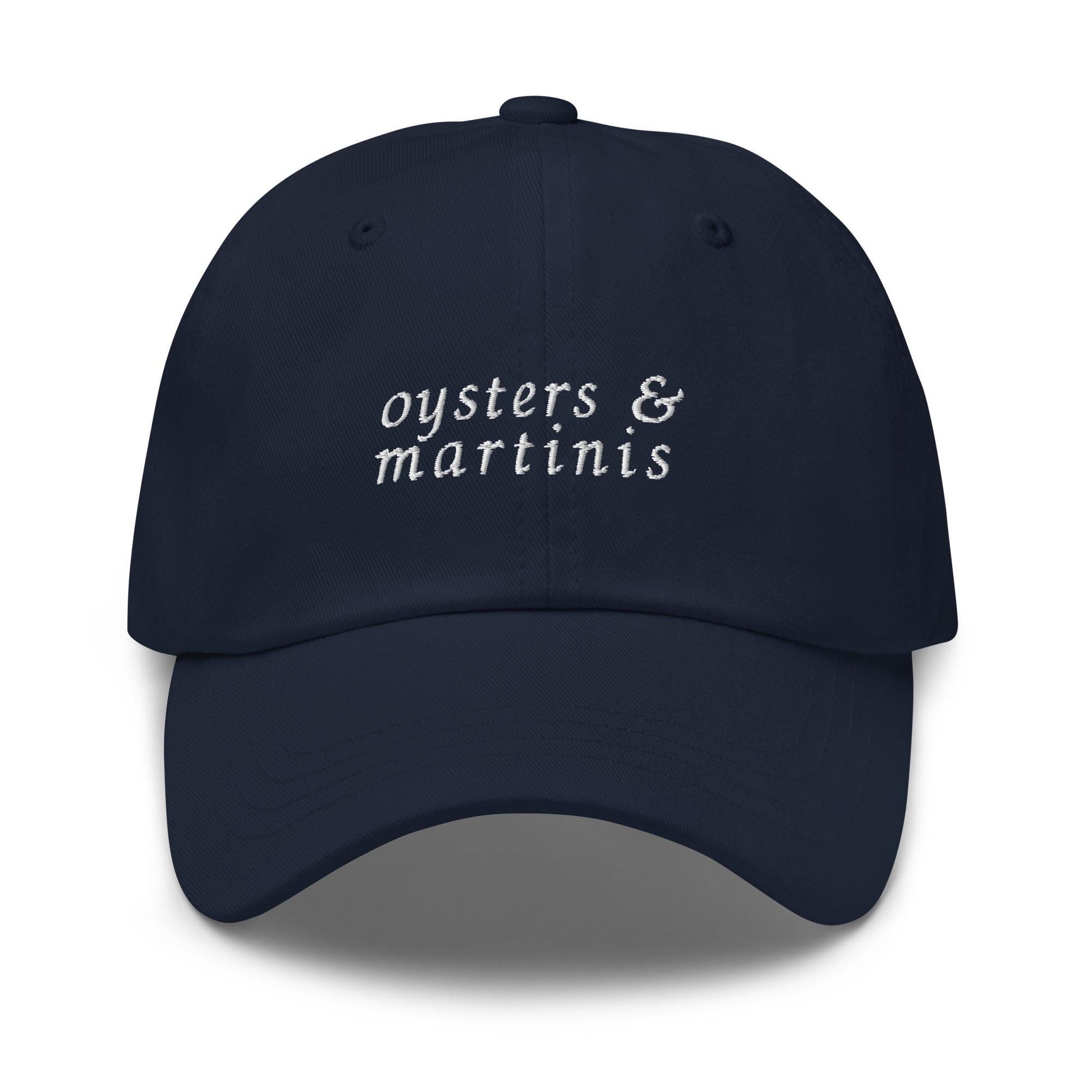 Oysters and Martinis – Embroidered Dad Hat for Raw Bar Lovers & Cocktail Fans, Minimalist Cotton Cap
