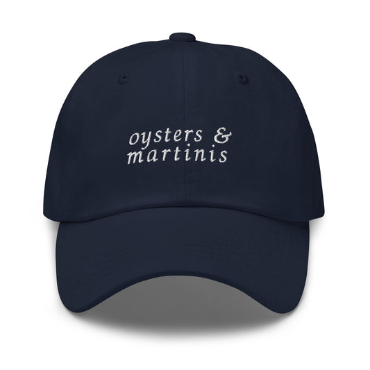 Oysters and Martinis – Embroidered Dad Hat for Raw Bar Lovers & Cocktail Fans, Minimalist Cotton Cap
