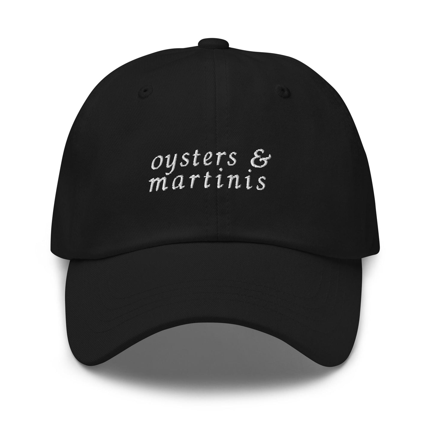 Oysters and Martinis – Embroidered Dad Hat for Raw Bar Lovers & Cocktail Fans, Minimalist Cotton Cap