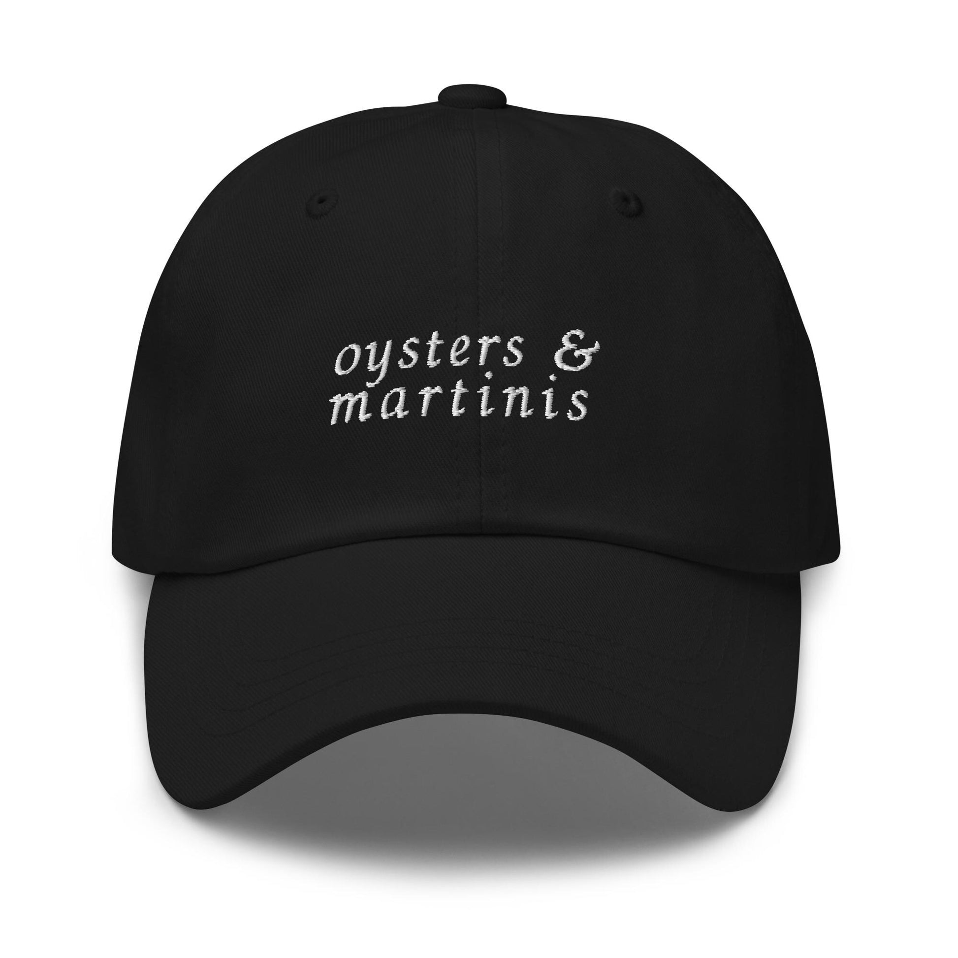 Oysters and Martinis – Embroidered Dad Hat for Raw Bar Lovers & Cocktail Fans, Minimalist Cotton Cap