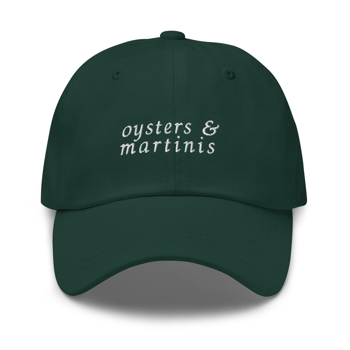 Oysters and Martinis – Embroidered Dad Hat for Raw Bar Lovers & Cocktail Fans, Minimalist Cotton Cap