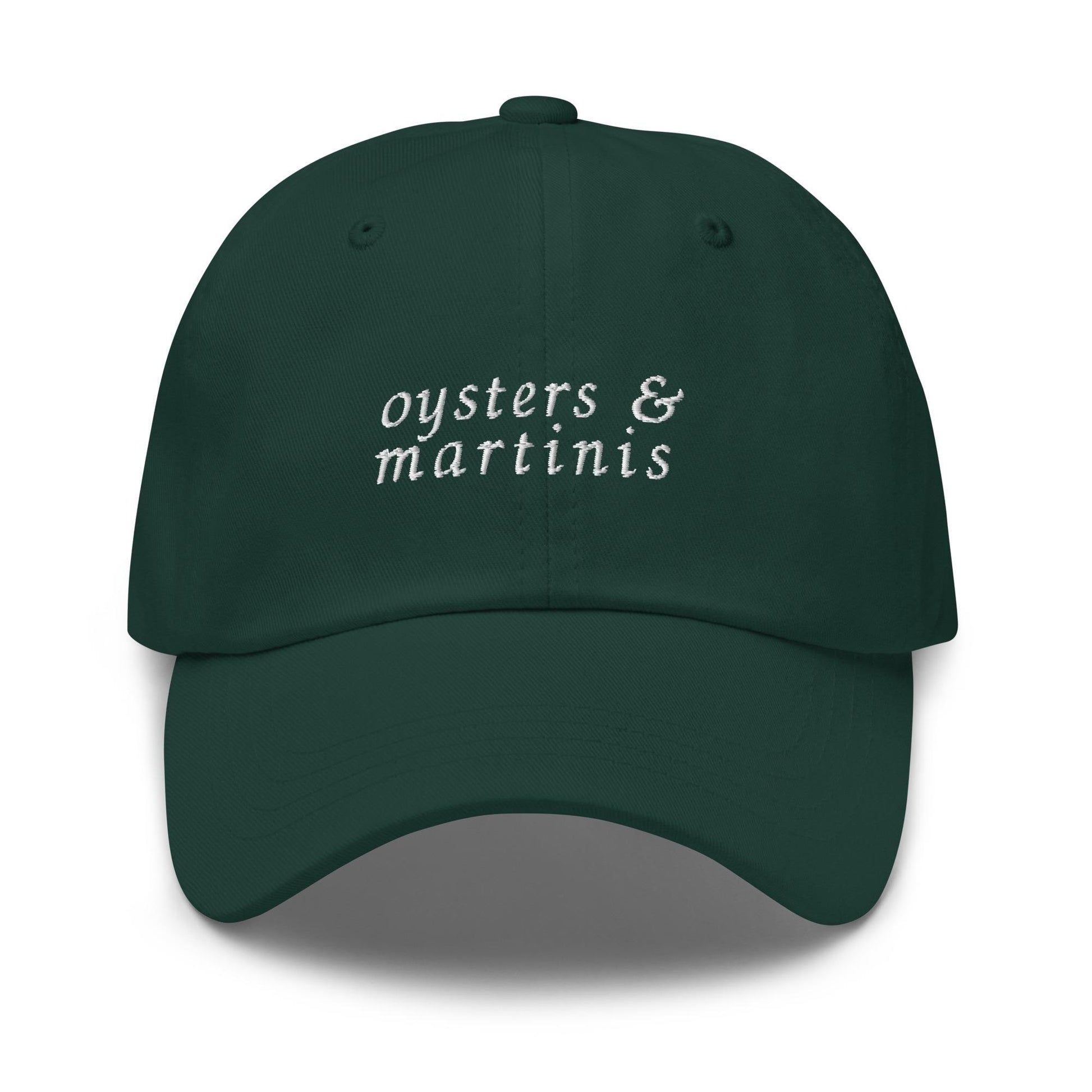 Oysters and Martinis – Embroidered Dad Hat for Raw Bar Lovers & Cocktail Fans, Minimalist Cotton Cap