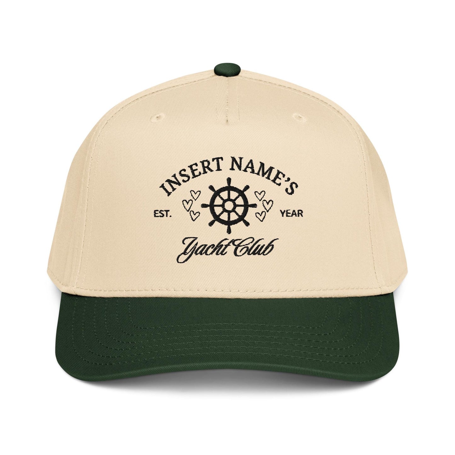 Yacht Club Custom Embroidered 5 Panel Baseball Cap