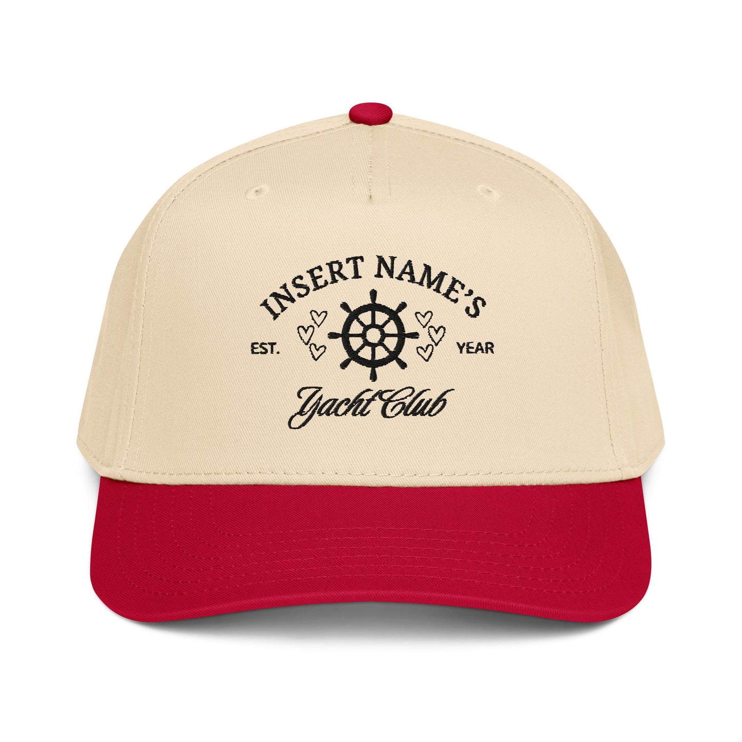 Yacht Club Custom Embroidered 5 Panel Baseball Cap