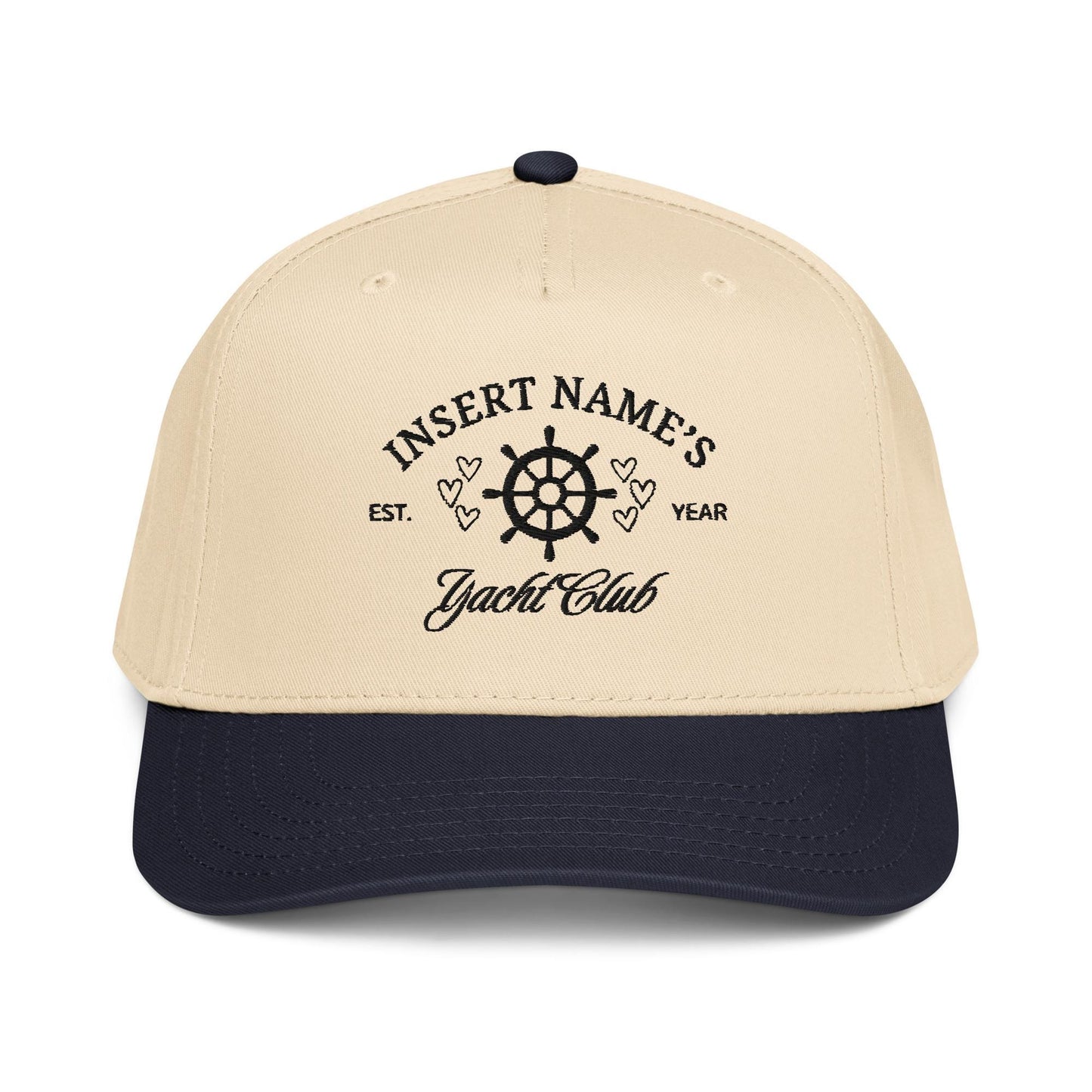 Yacht Club Custom Embroidered 5 Panel Baseball Cap