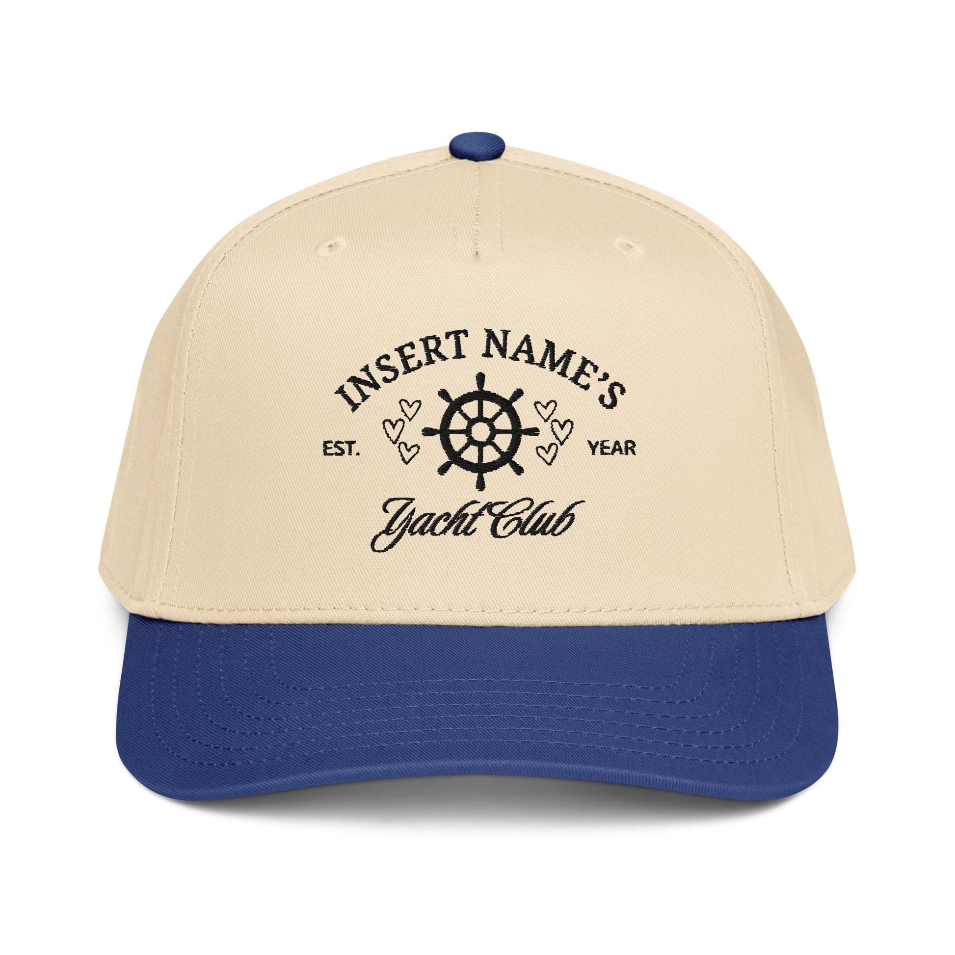 Yacht Club Custom Embroidered 5 Panel Baseball Cap