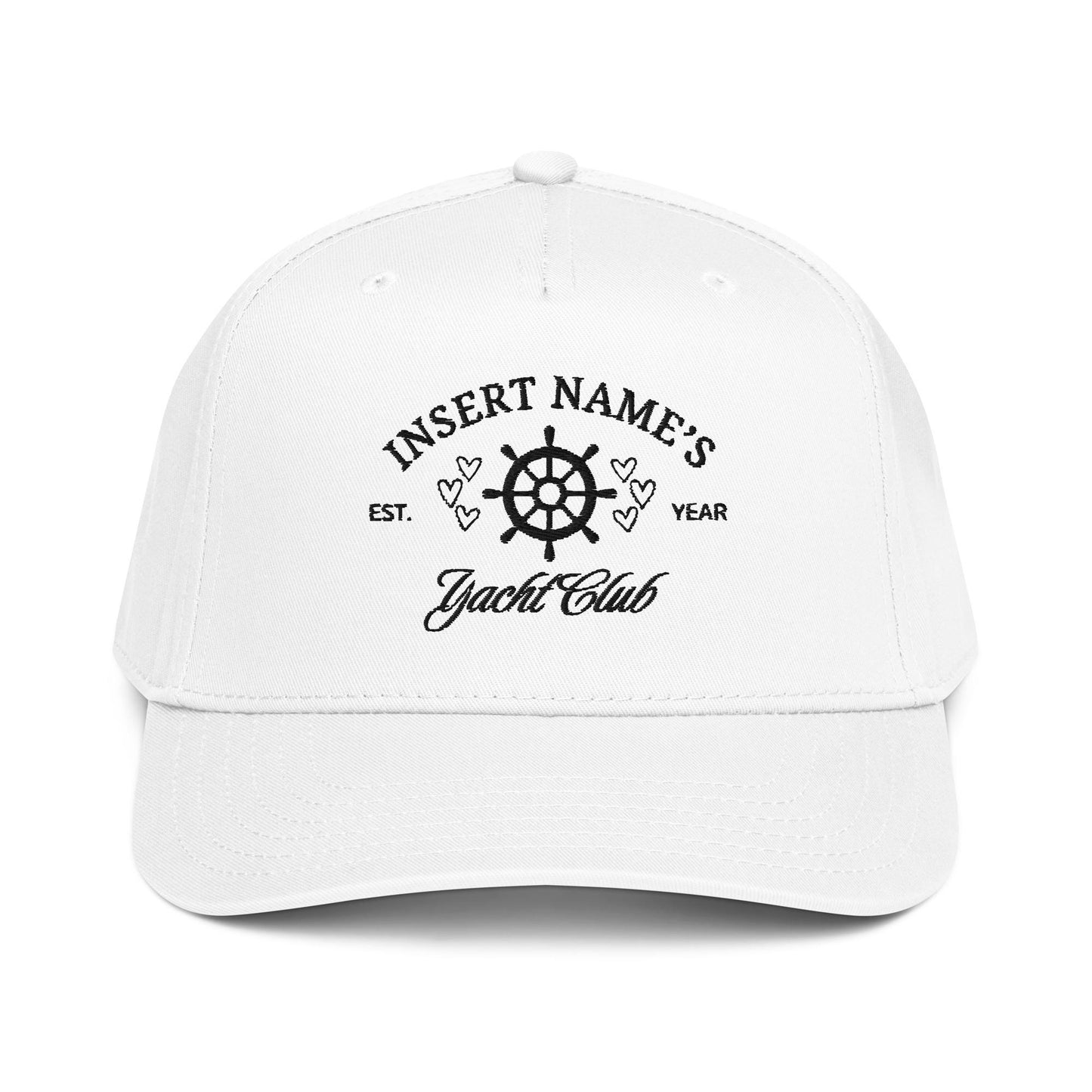 Yacht Club Custom Embroidered 5 Panel Baseball Cap