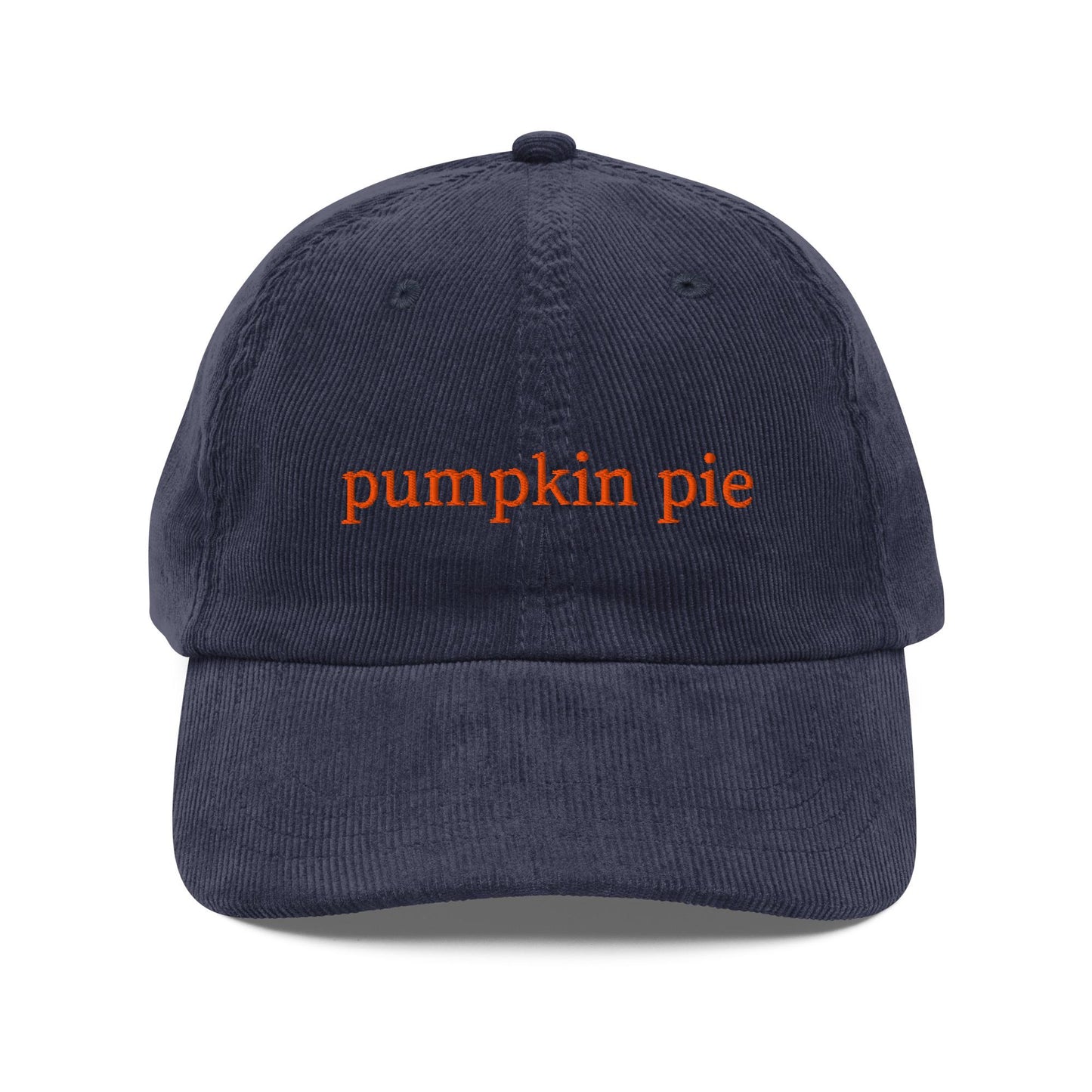 Pumpkin Pie Corduroy Hat Embroidered Dad Cap