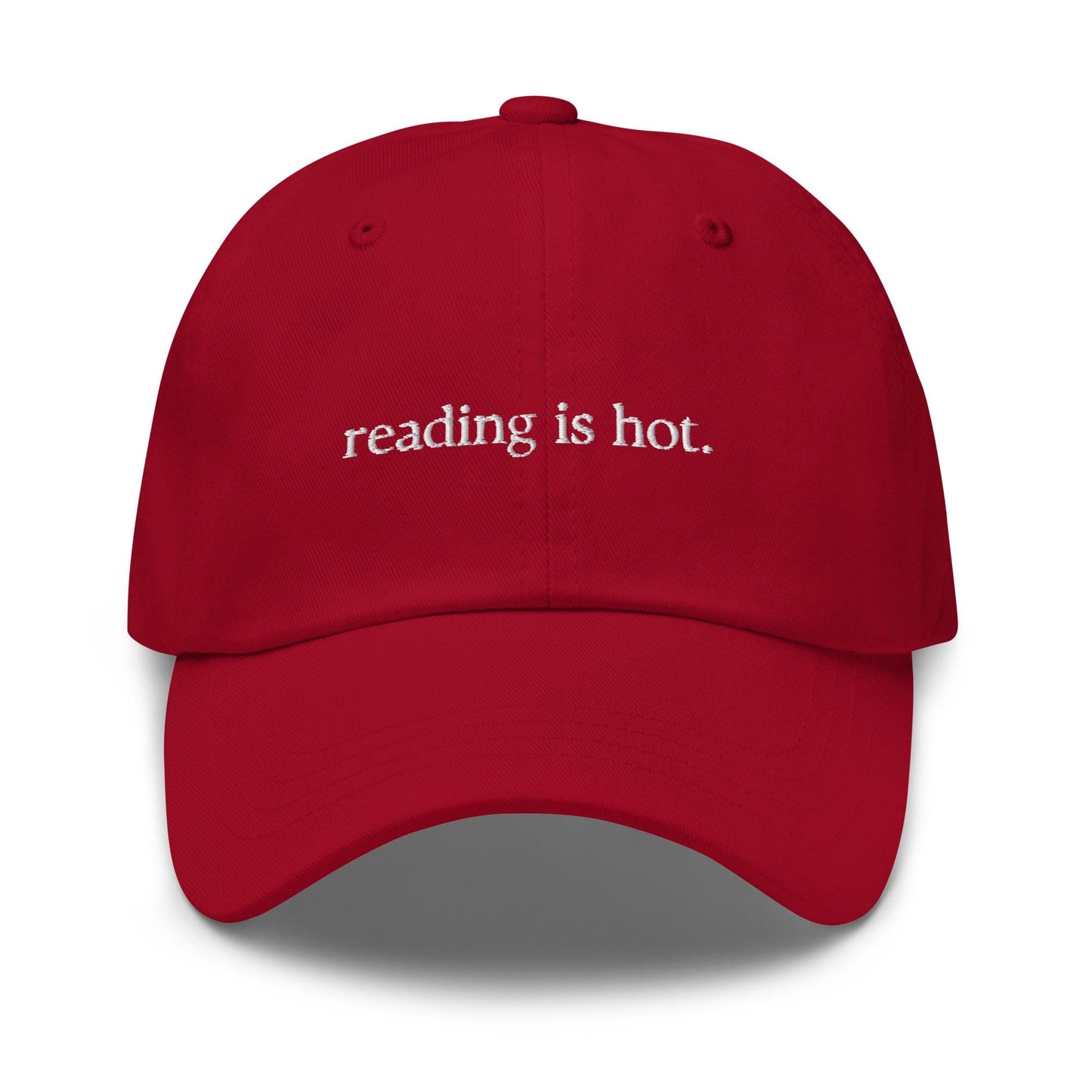 Reading is Hot Hat - For Bookworms, Book Fans and Readers - Cotton embroidered Cap