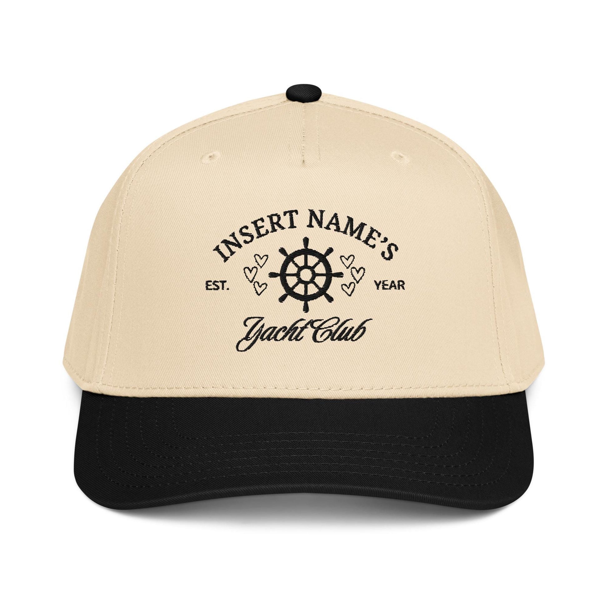 Yacht Club Custom Embroidered 5 Panel Baseball Cap