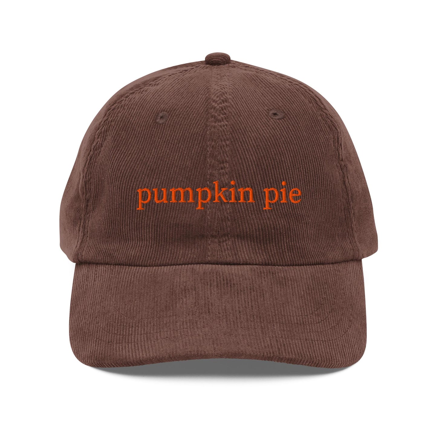 Pumpkin Pie Corduroy Hat Embroidered Dad Cap
