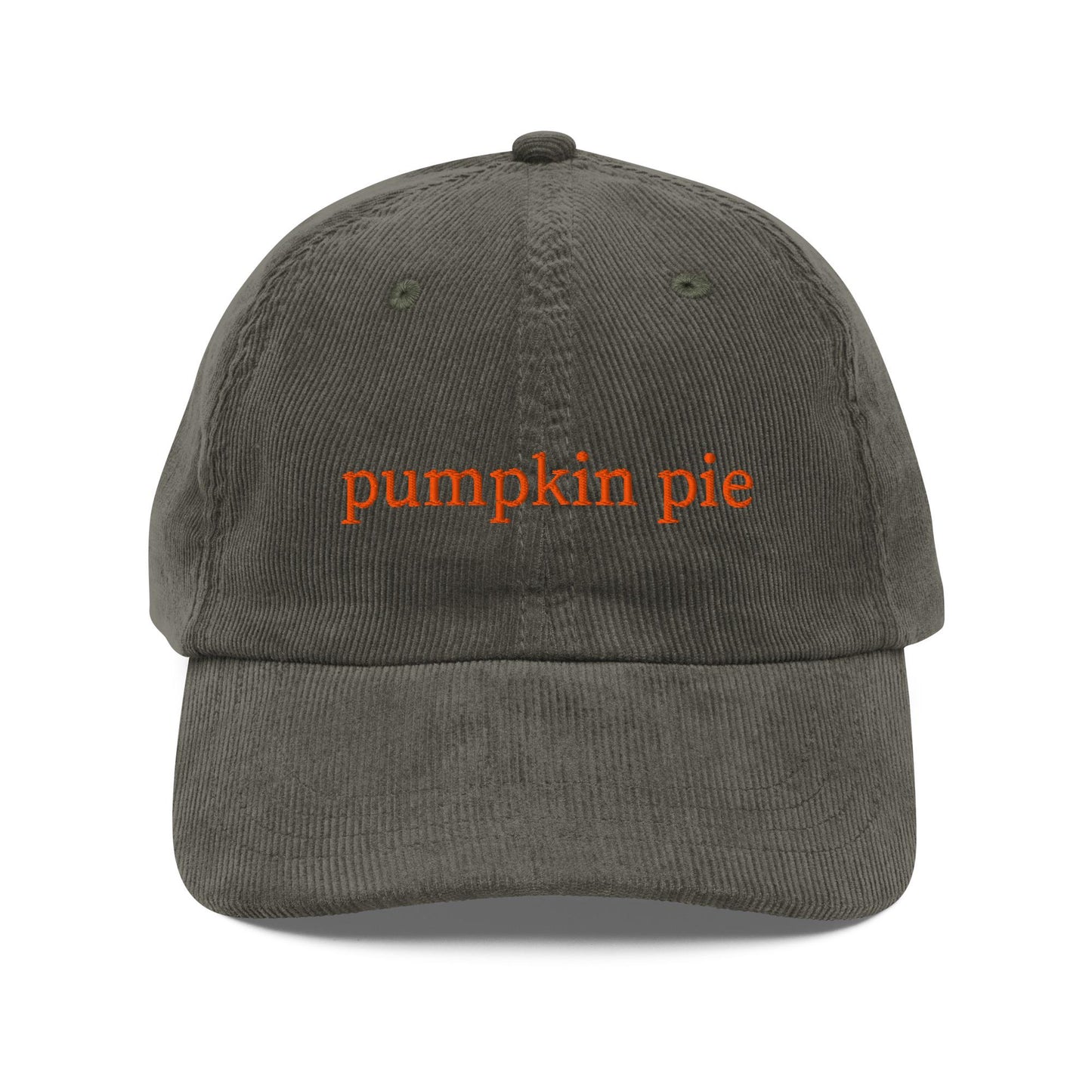 Pumpkin Pie Corduroy Hat Embroidered Dad Cap