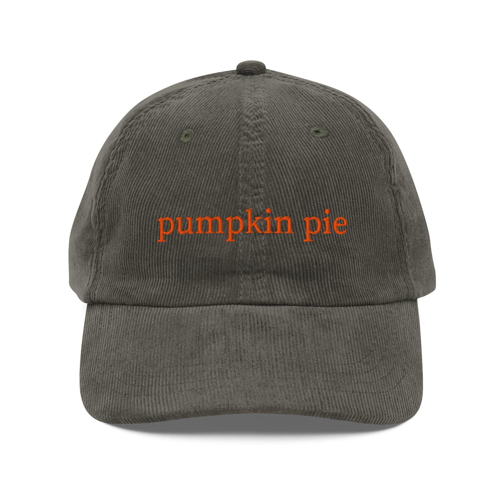 Pumpkin Pie Corduroy Hat Embroidered Dad Cap