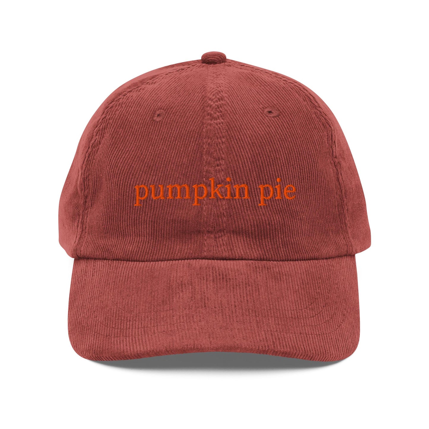 Pumpkin Pie Corduroy Hat Embroidered Dad Cap