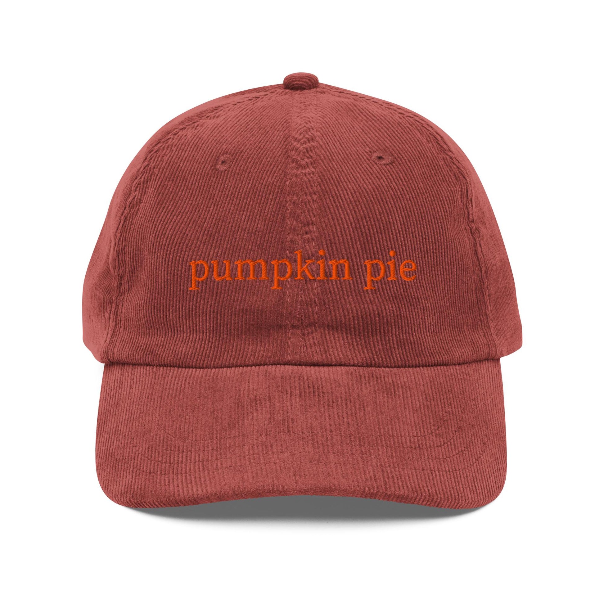 Pumpkin Pie Corduroy Hat Embroidered Dad Cap