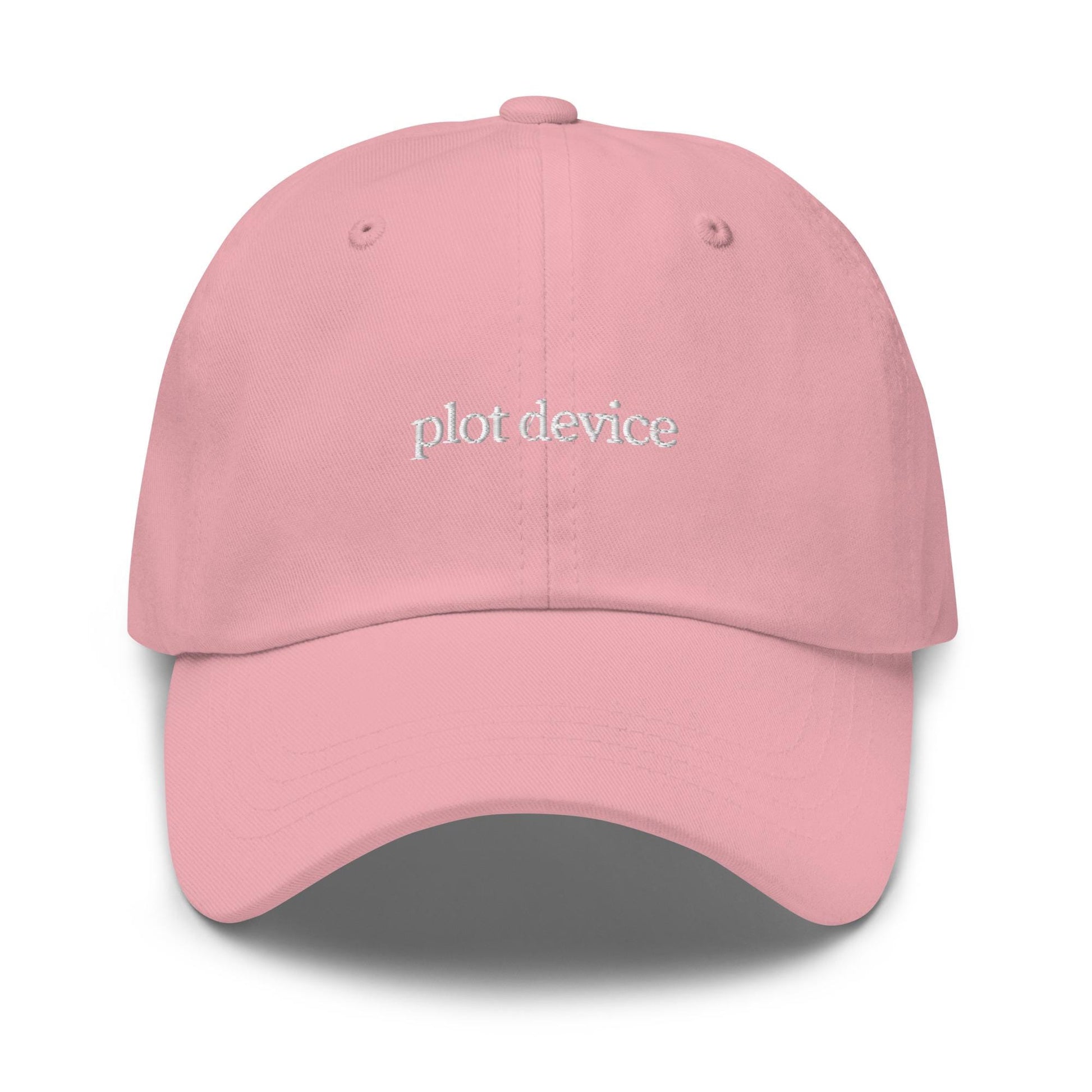 Plot Device – Embroidered Book and Film Lover Dad Hat, Minimalist Cotton Cap