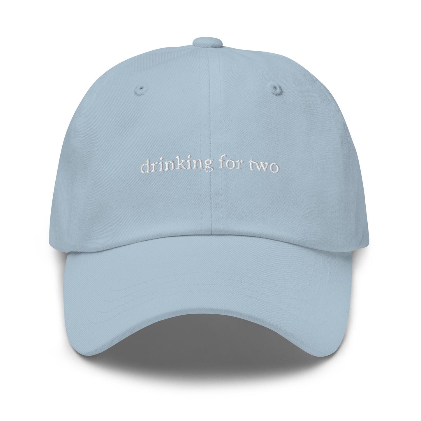 Drinking for Two – Embroidered Funny Dad Hat for Parties & Expecting Dads, Minimal Cotton Cap