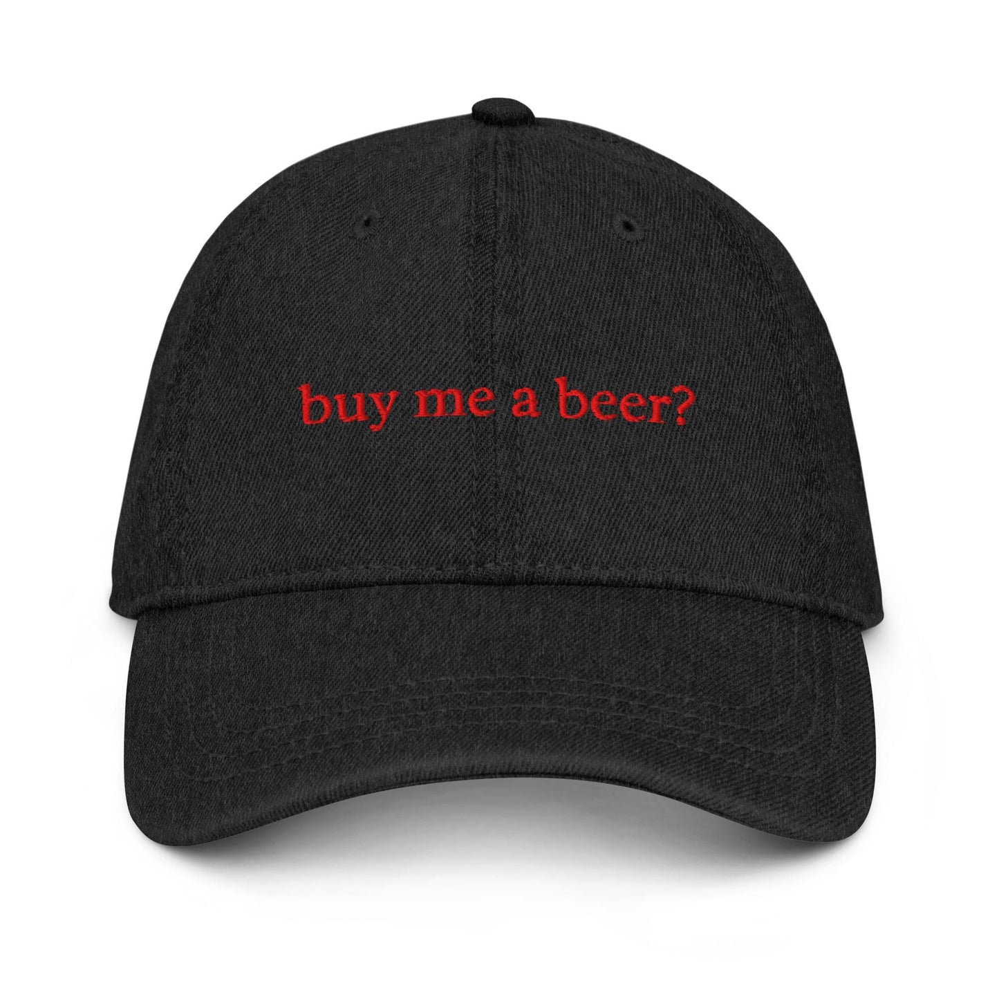 Buy Me a Beer – Embroidered Denim Dad Hat, Funny Beer Cap, Custom Thread Colors