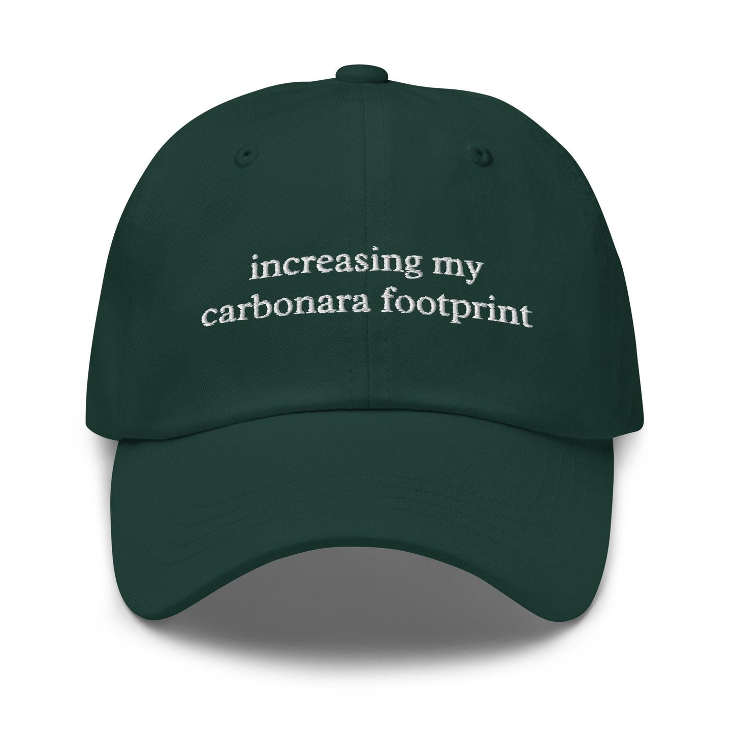 Increasing My Carbonara Footprint – Embroidered Funny Pasta Lover Dad Hat, Minimalist Cotton Cap