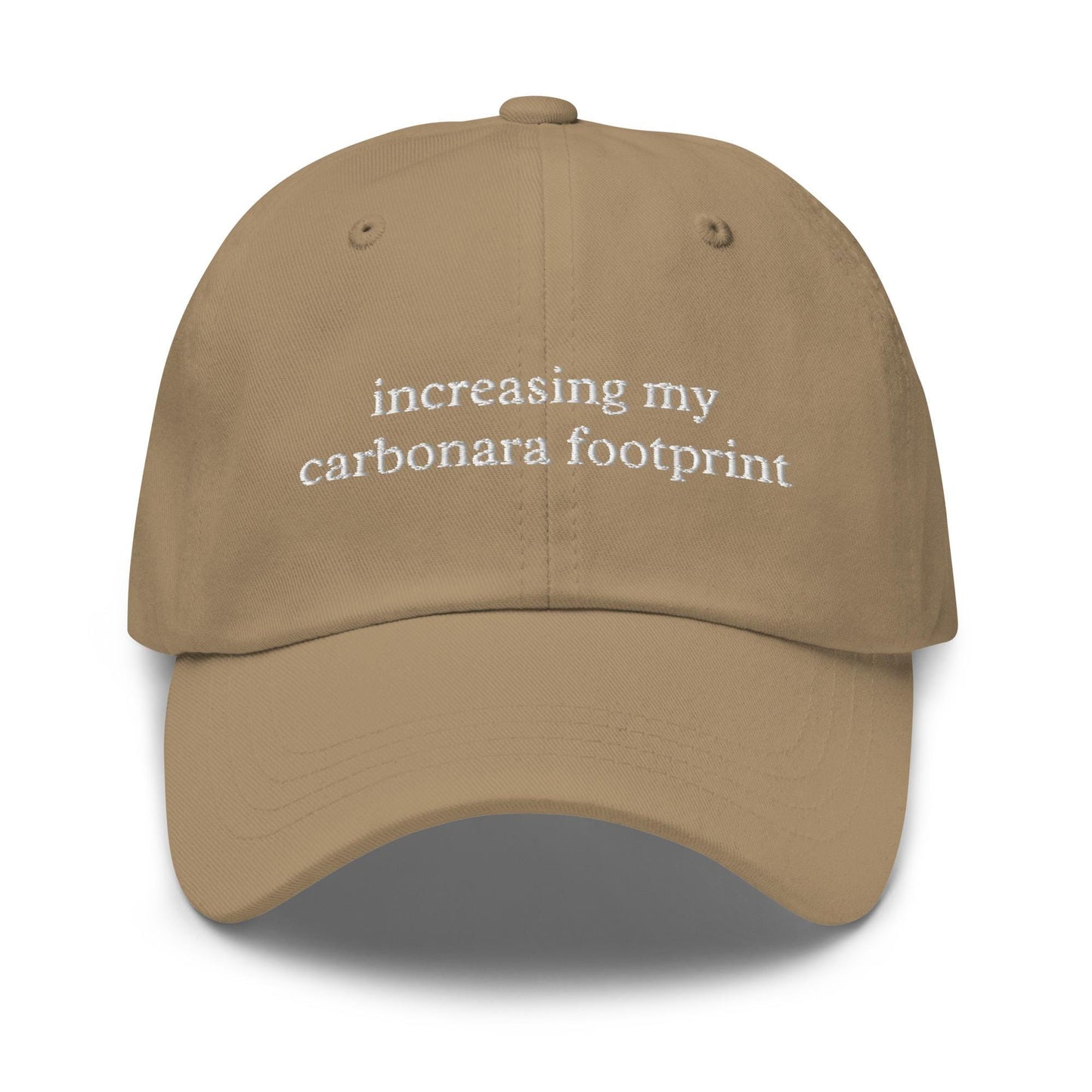 Increasing My Carbonara Footprint – Embroidered Funny Pasta Lover Dad Hat, Minimalist Cotton Cap