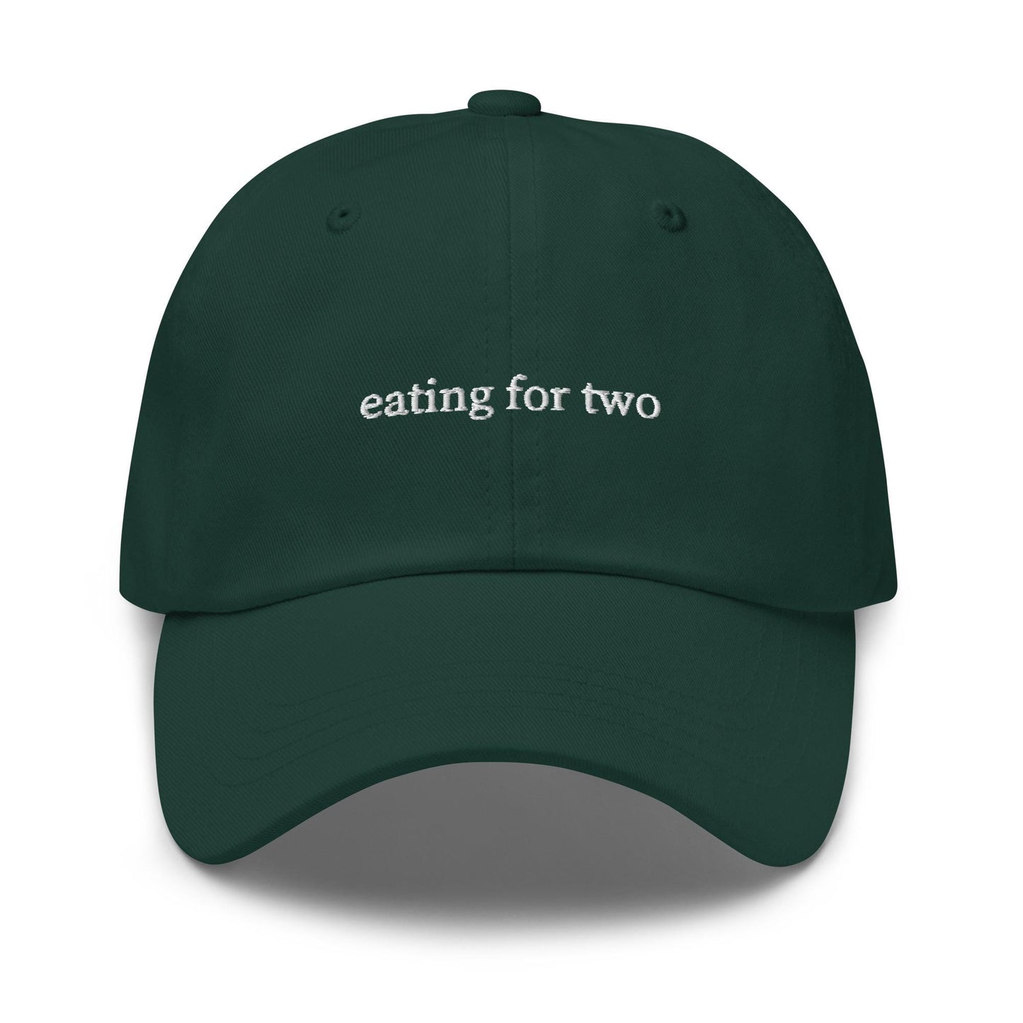 Eating for Two – Embroidered Dad Hat for Expecting Parents, Minimalist Cotton Cap with Custom Thread Colors
