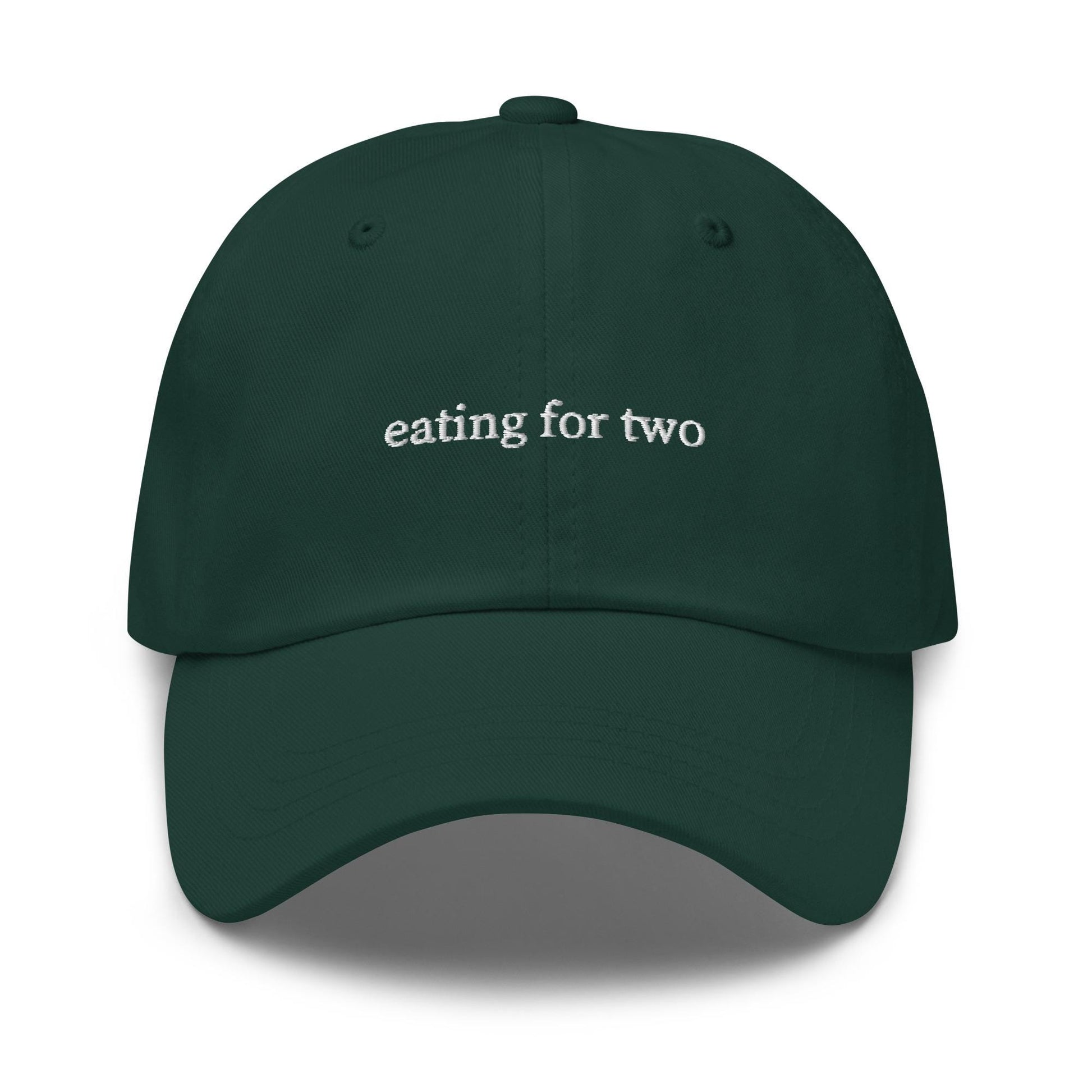 Eating for Two – Embroidered Dad Hat for Expecting Parents, Minimalist Cotton Cap with Custom Thread Colors