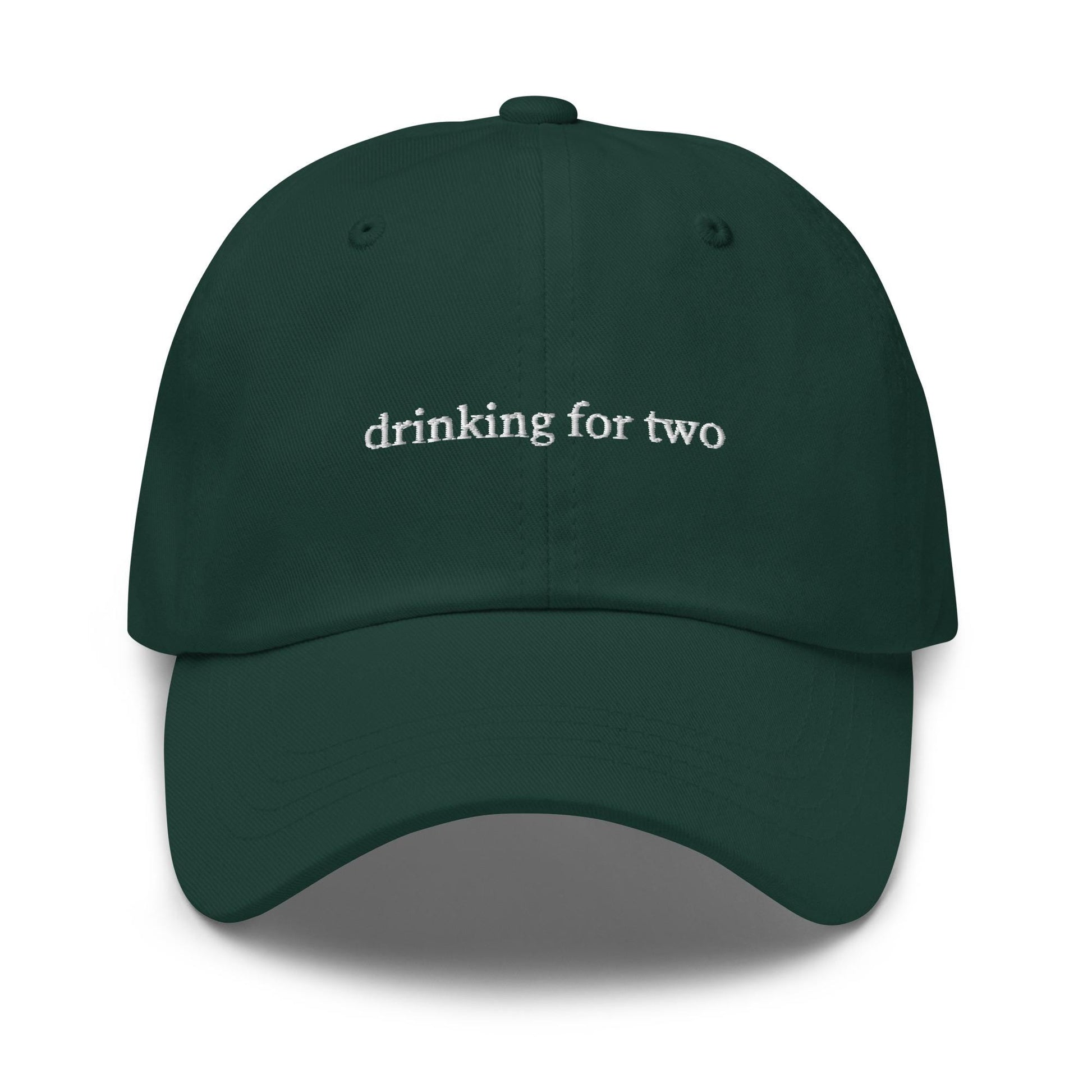 Drinking for Two – Embroidered Funny Dad Hat for Parties & Expecting Dads, Minimal Cotton Cap