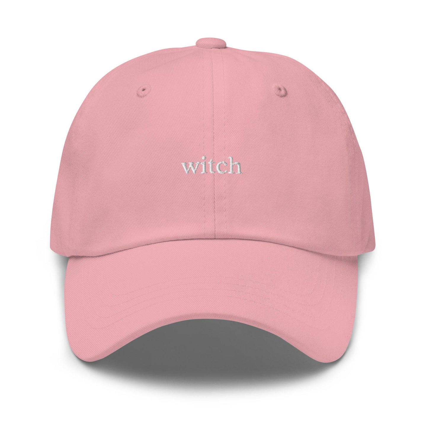 Witch – Embroidered Minimalist Dad Hat, Spooky Season Cotton Cap, Custom Thread Colors