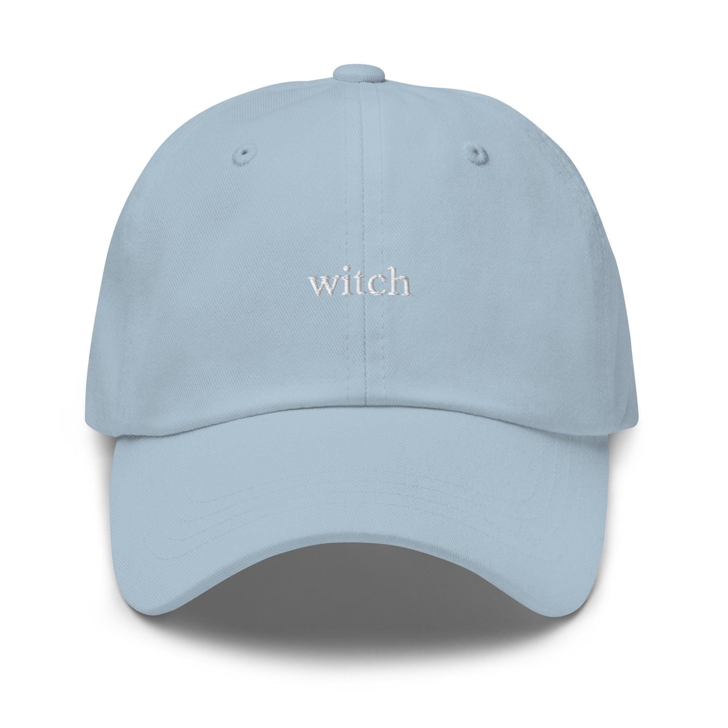 Witch – Embroidered Minimalist Dad Hat, Spooky Season Cotton Cap, Custom Thread Colors