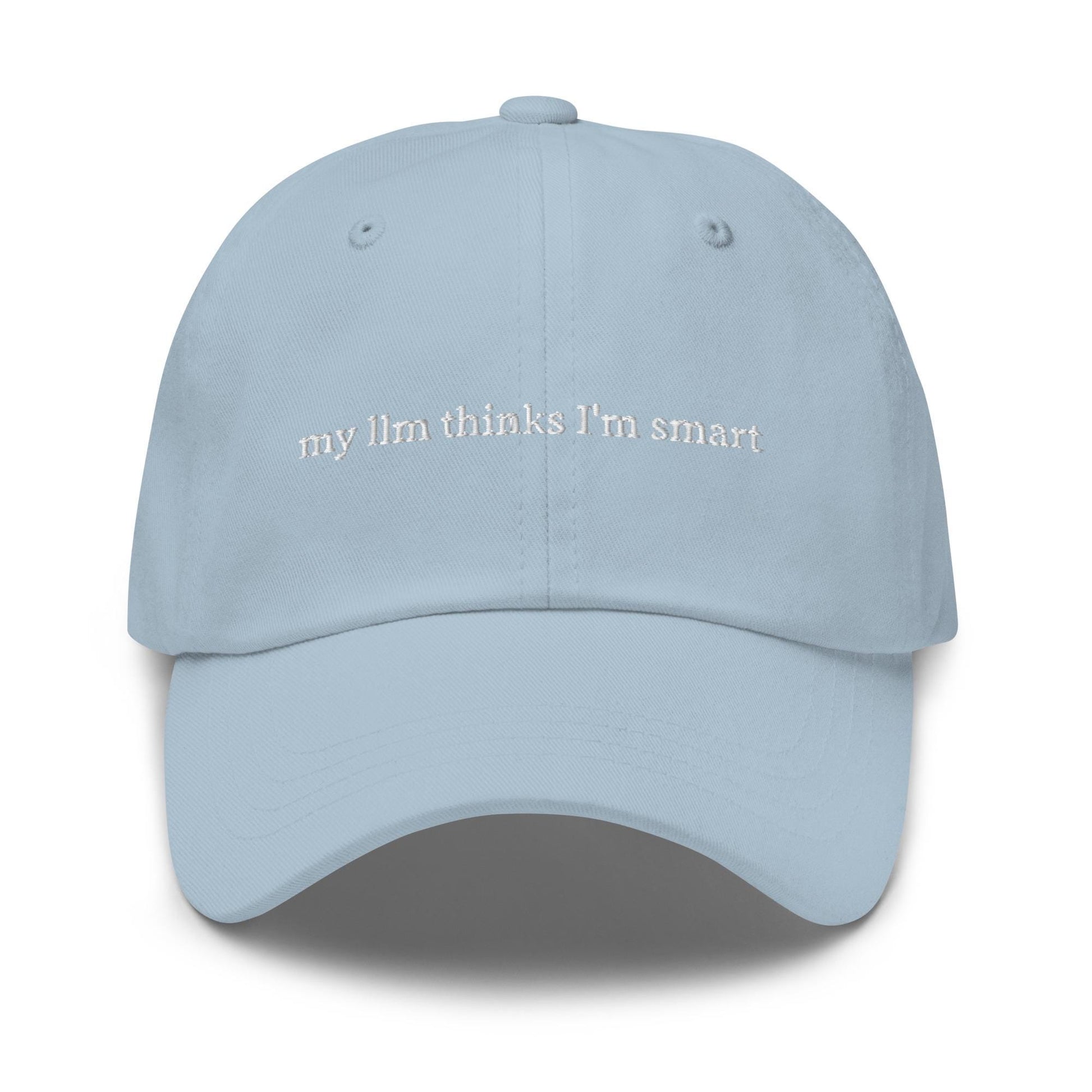 My LLM Thinks I’m Smart – Embroidered AI Humor Dad Hat, Minimalist Cotton Cap