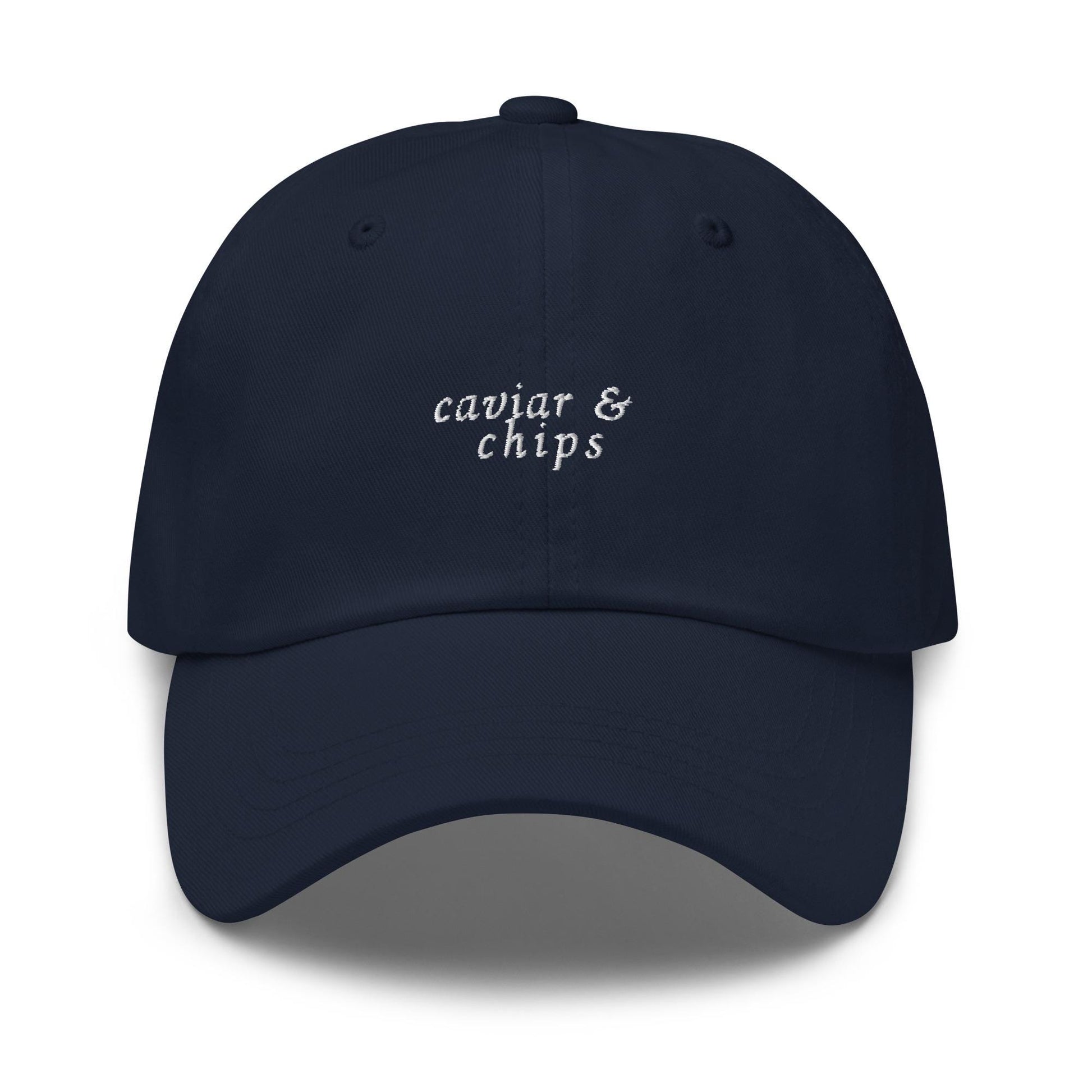 Caviar and Chips – Embroidered Funny Foodie Dad Hat, Cocktail Party Cotton Cap