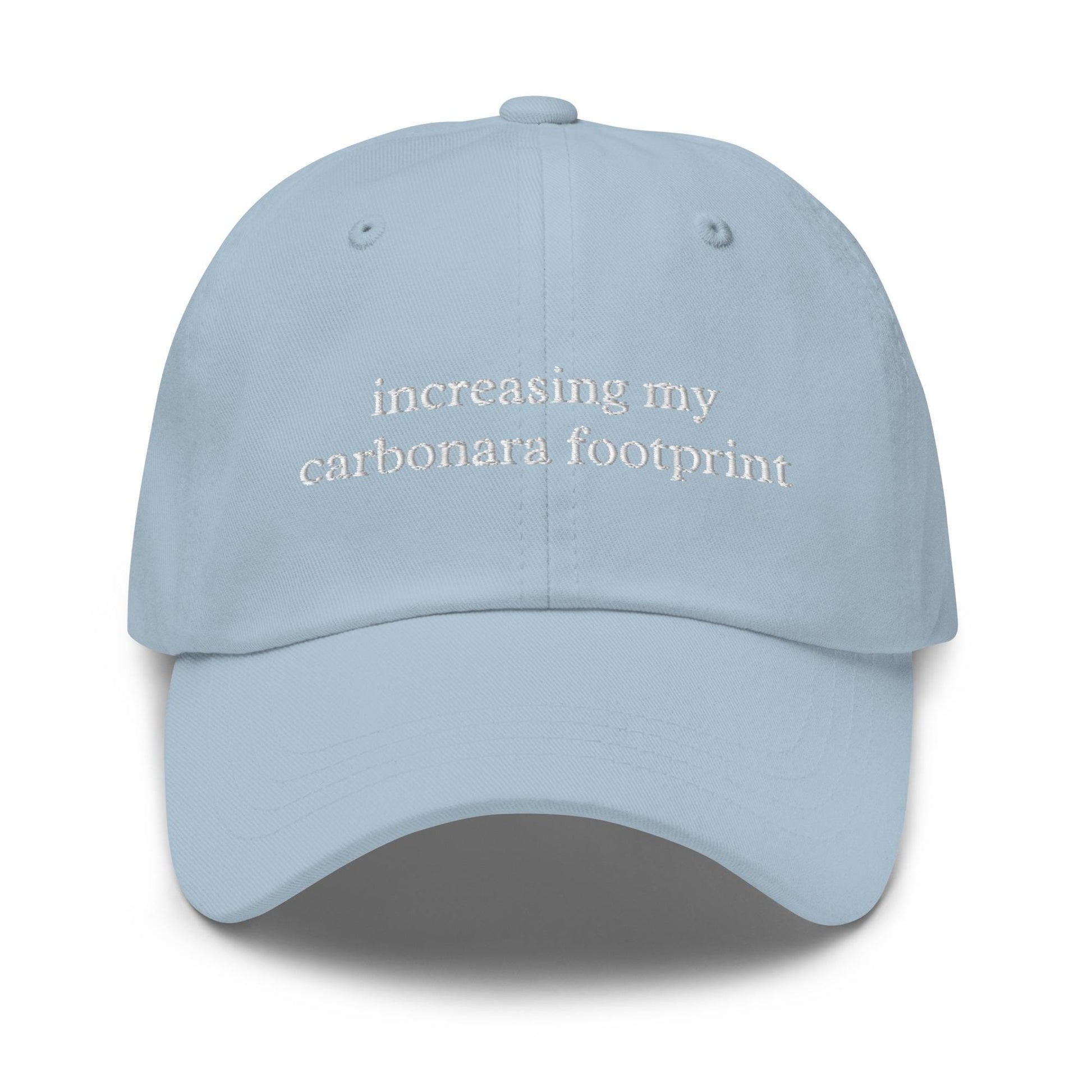 Increasing My Carbonara Footprint – Embroidered Funny Pasta Lover Dad Hat, Minimalist Cotton Cap