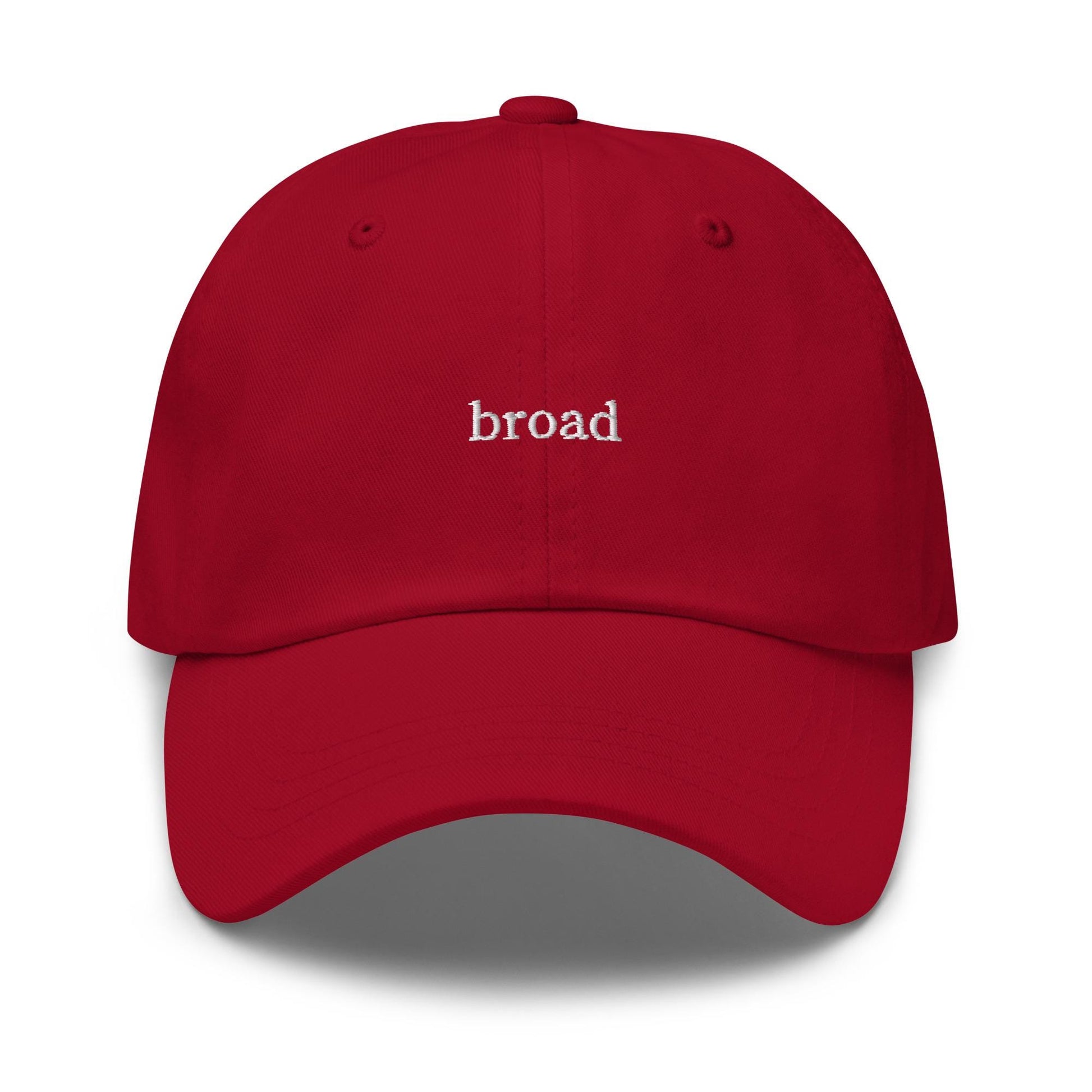 Broad – Embroidered Minimalist Dad Hat, Retro New York Slang Cap, Custom Thread Colors