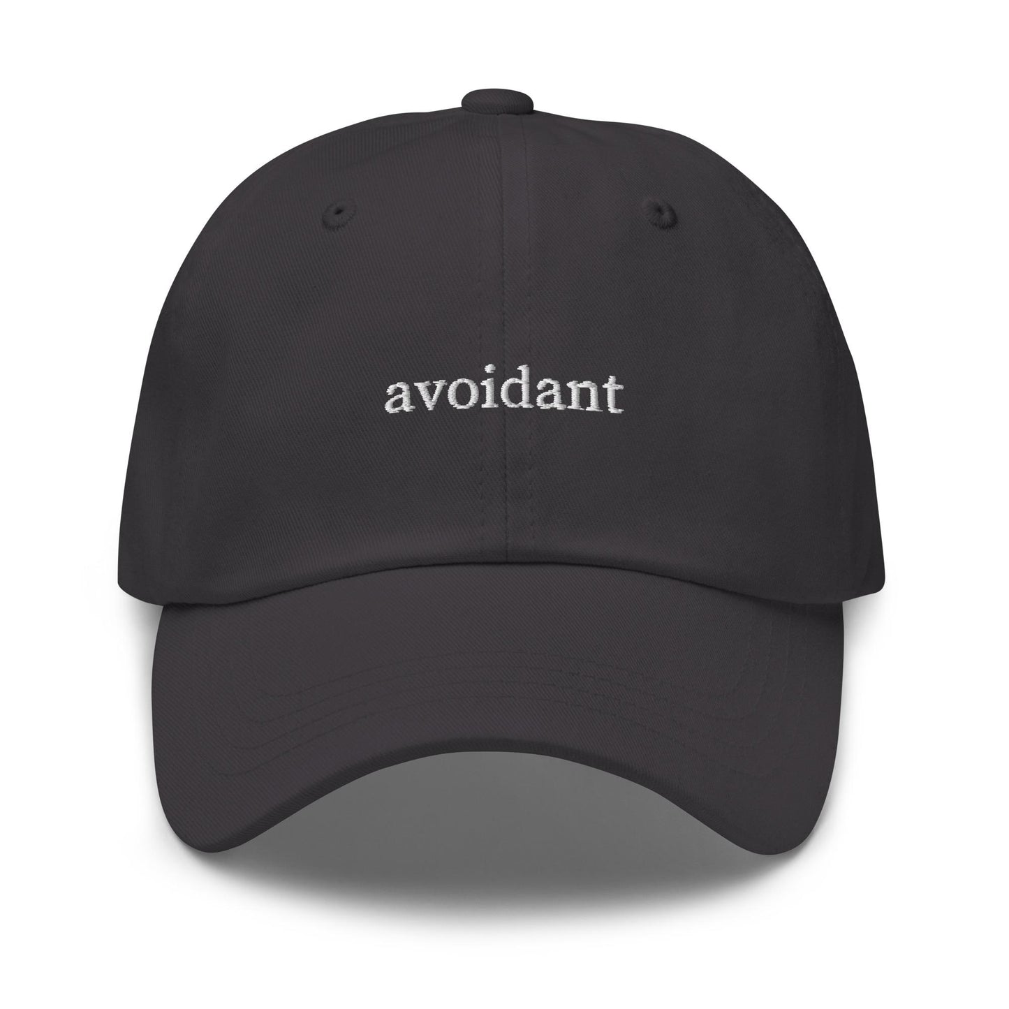 Avoidant – Embroidered Dad Hat for Dating Humor, Red Flag Gift, Funny Valentine Cotton Cap