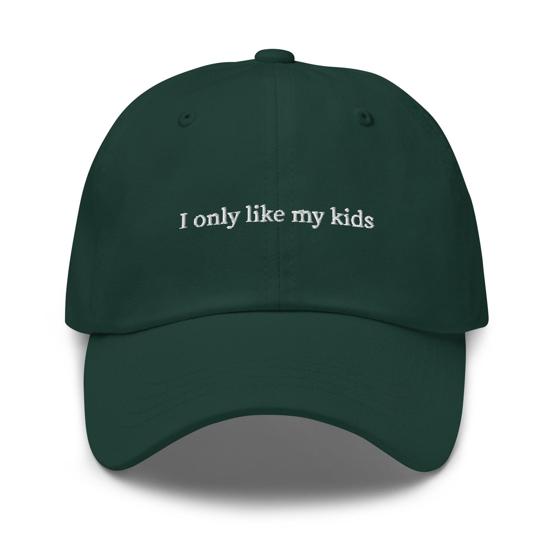 I Only Like My Kids – Embroidered Funny Mom Dad Hat, Minimalist Parenting Humor Cotton Cap