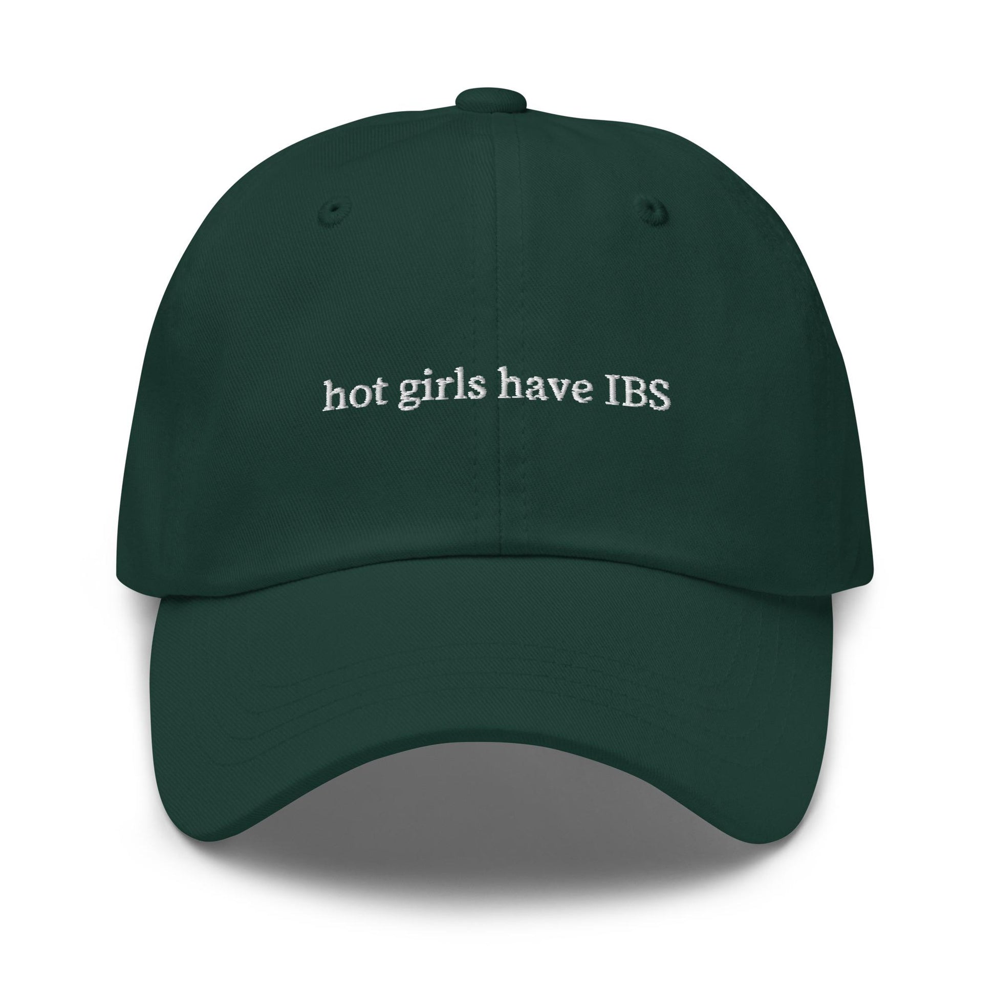Hot Girls Have IBS – Embroidered Dad Hat, Funny Wellness Gift, Tummy Ache Survivor Cotton Cap