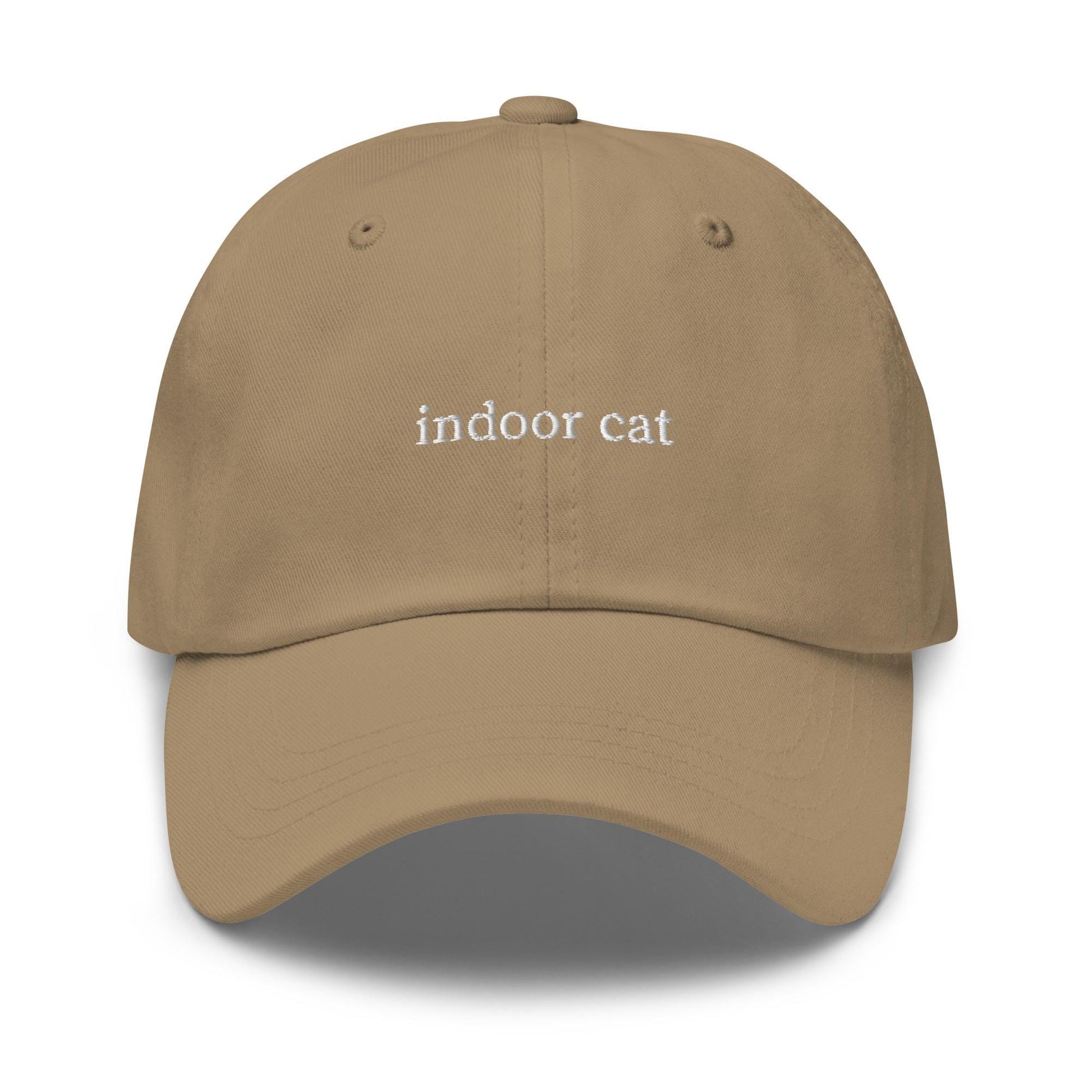 Indoor Cat – Embroidered Dad Hat for Introvert Gift, Cozy Winter Aesthetic, Homebody Cotton Cap