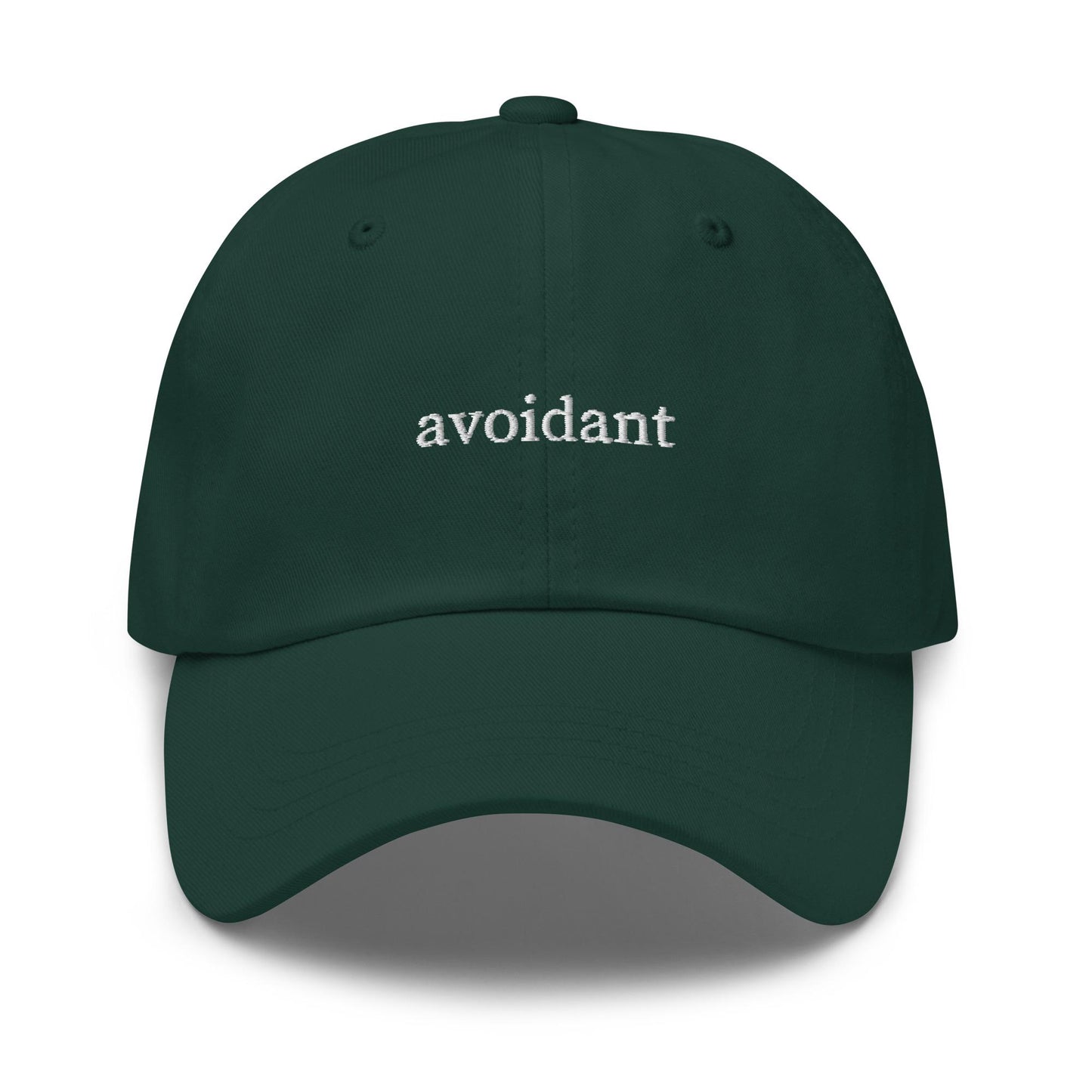Avoidant – Embroidered Dad Hat for Dating Humor, Red Flag Gift, Funny Valentine Cotton Cap