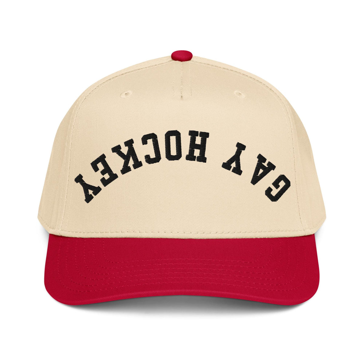 Upside Down Gay Hockey Hat – Queer Sports, Funny LGBTQ Gift, Two Tone Snapback Cap