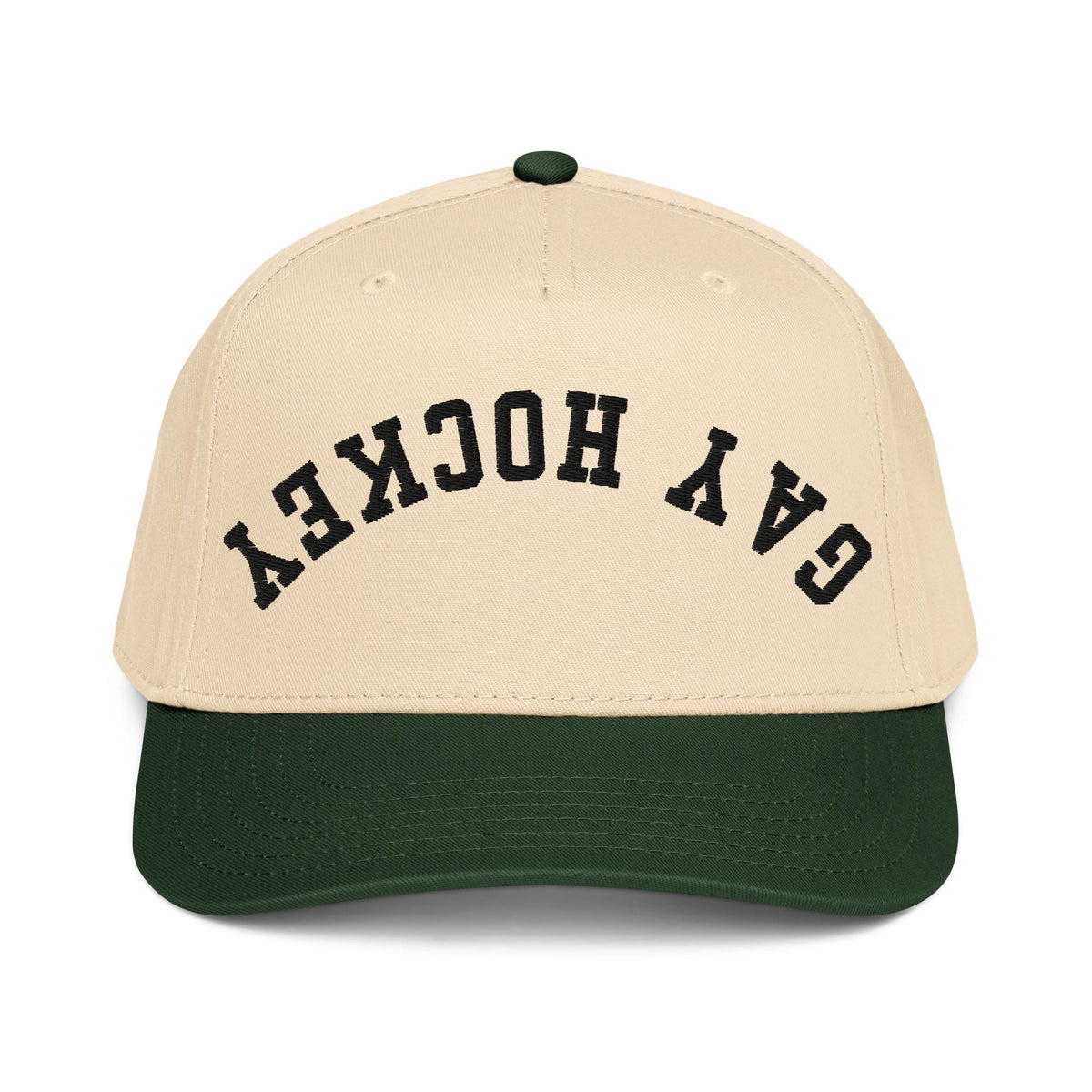 Upside Down Gay Hockey Hat – Queer Sports, Funny LGBTQ Gift, Two Tone Snapback Cap