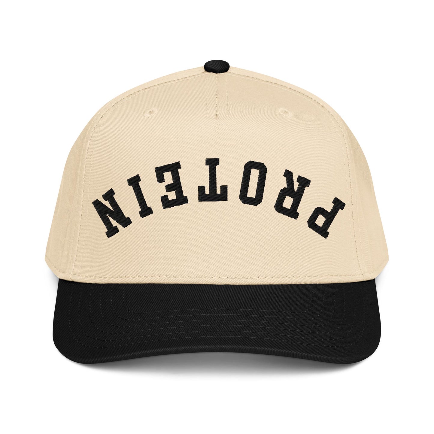 Upside Down Protein Hat – Funny Gym Gift, Fitness Aesthetic, Two Tone Snapback Cap